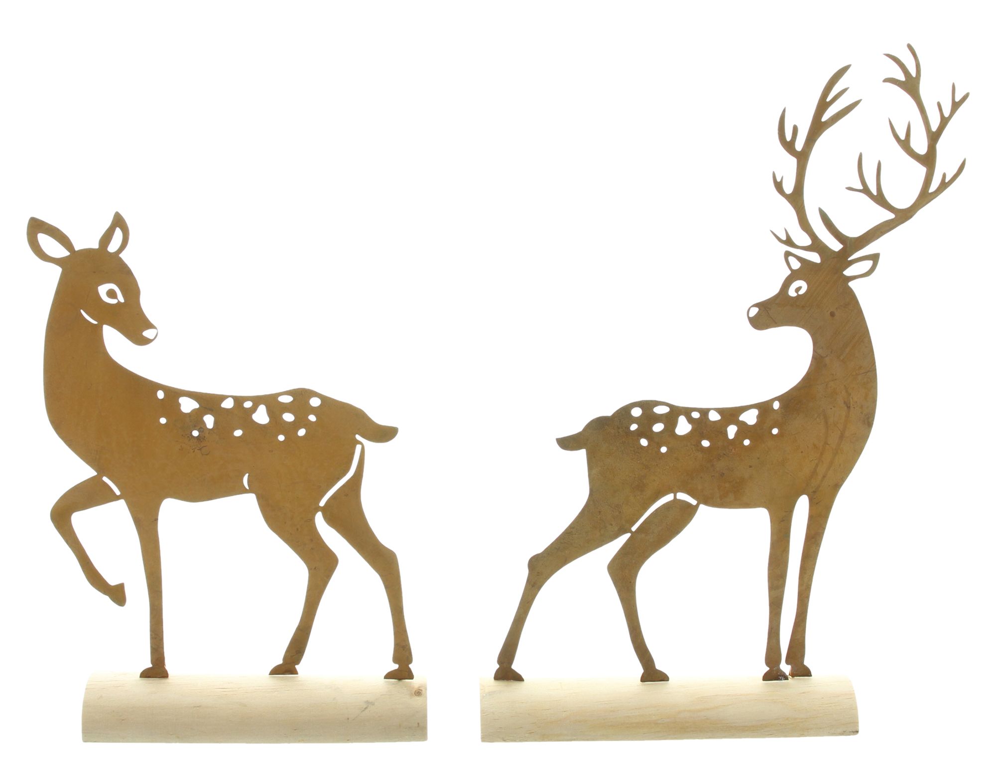 Metalldeko "Hirsch", 2er Set  im Frank Flechtwaren Online Shop für Herbst kaufen