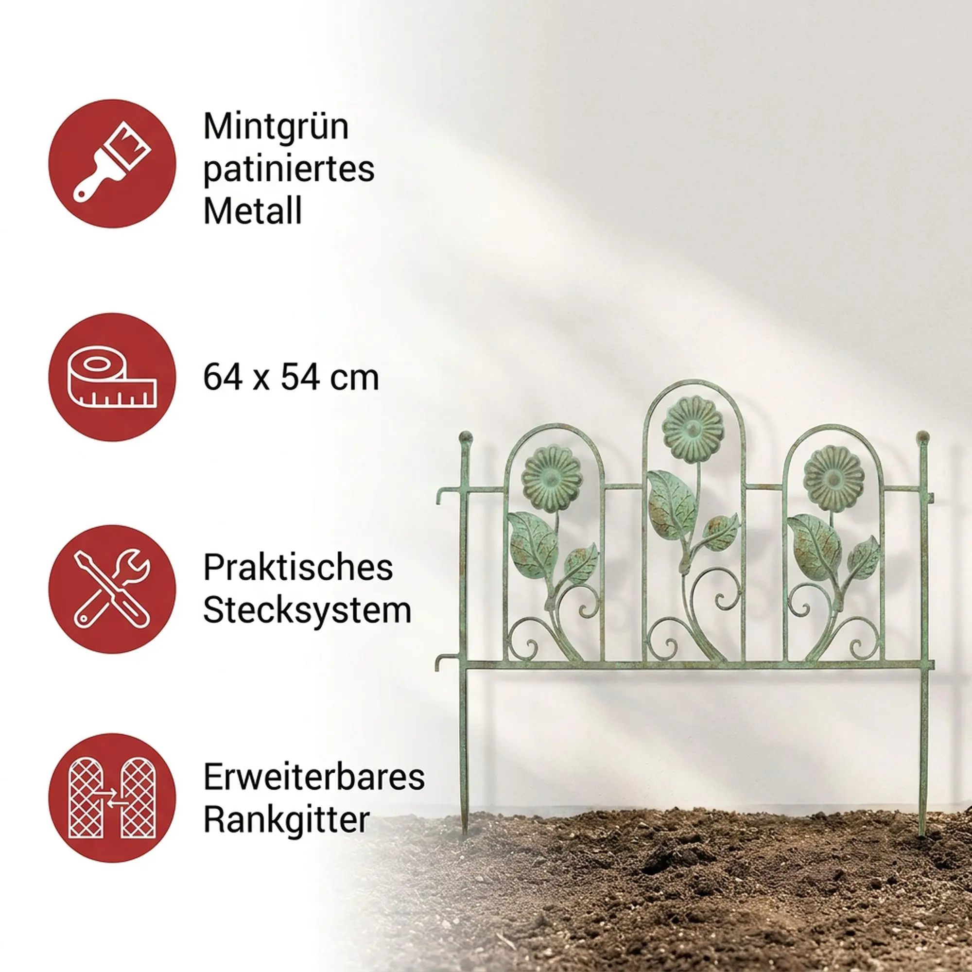 Rankgitter "Blumen", erweiterbar  im Frank Flechtwaren Online Shop für Ab ins Beet kaufen