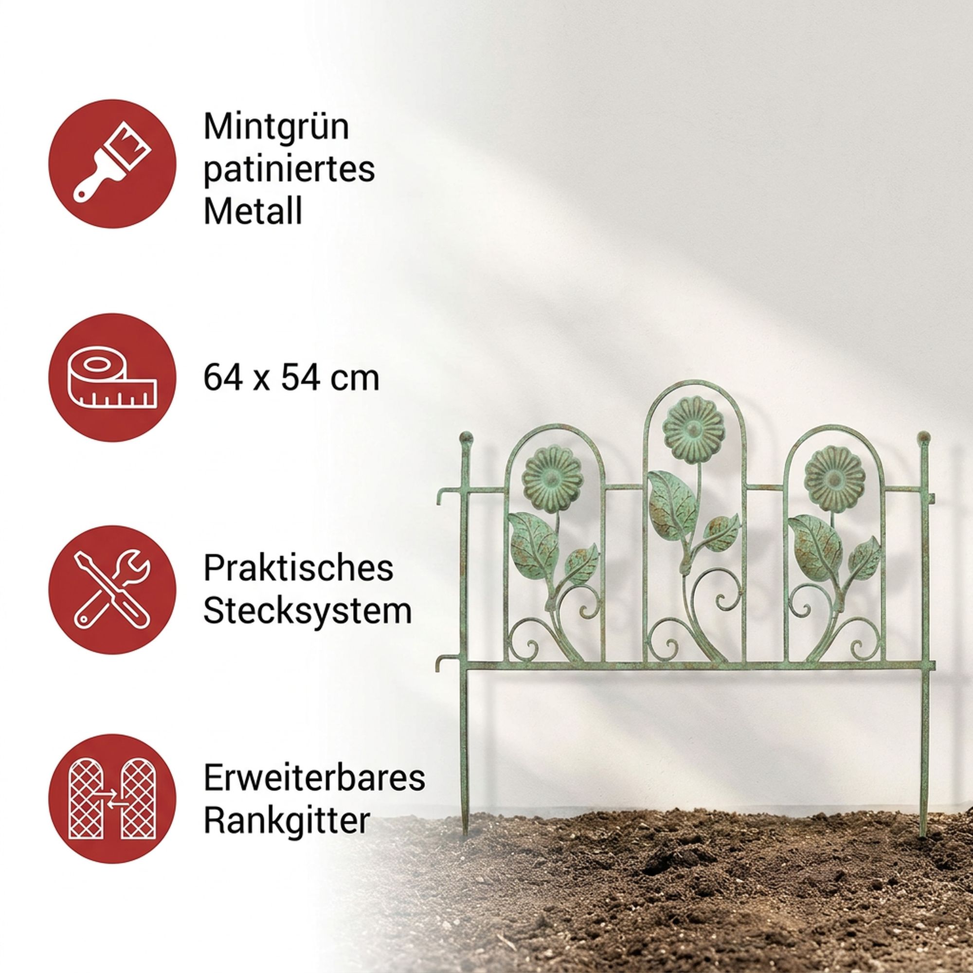 Rankgitter "Blumen", erweiterbar  im Frank Flechtwaren Online Shop für Ab ins Beet kaufen
