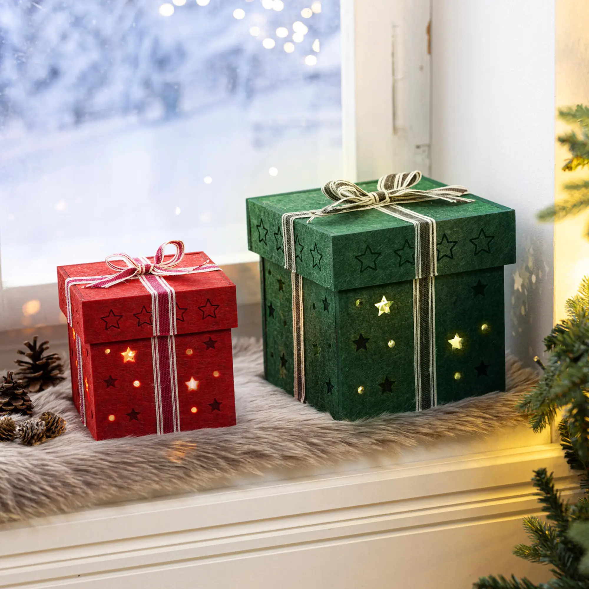 Geschenkbox "Schleife", 2er Set  im Frank Flechtwaren Online Shop kaufen