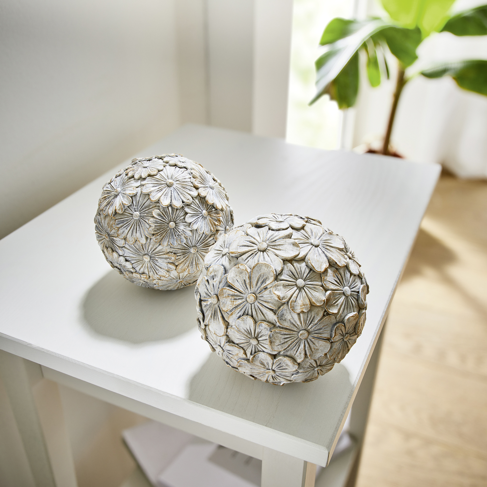 Kugel "Blumen", 2er Set  im Frank Flechtwaren Online Shop kaufen