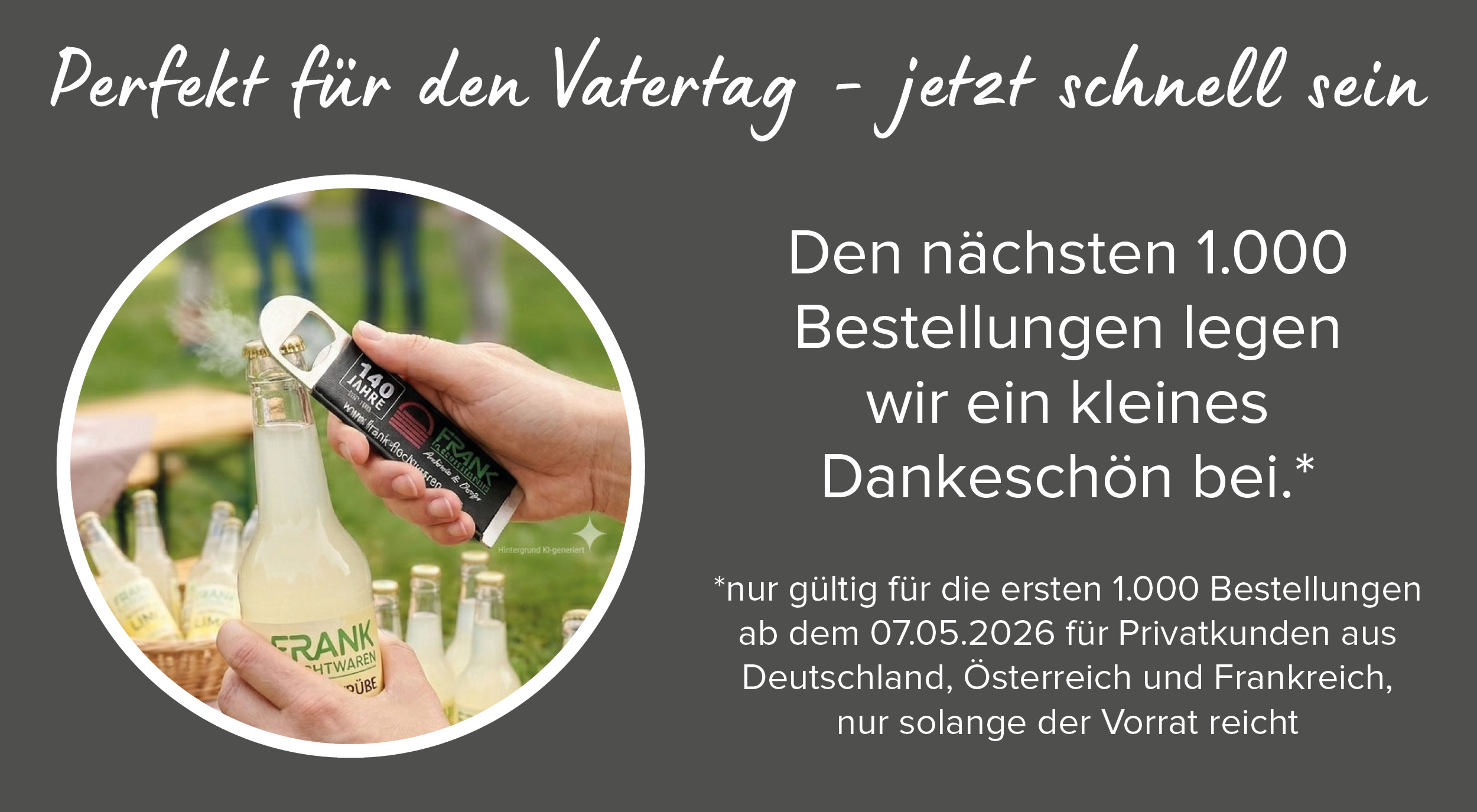 Geschenkidee: Flaschenöffner als kleines Dankeschön zu Bestellungen zum Vatertag