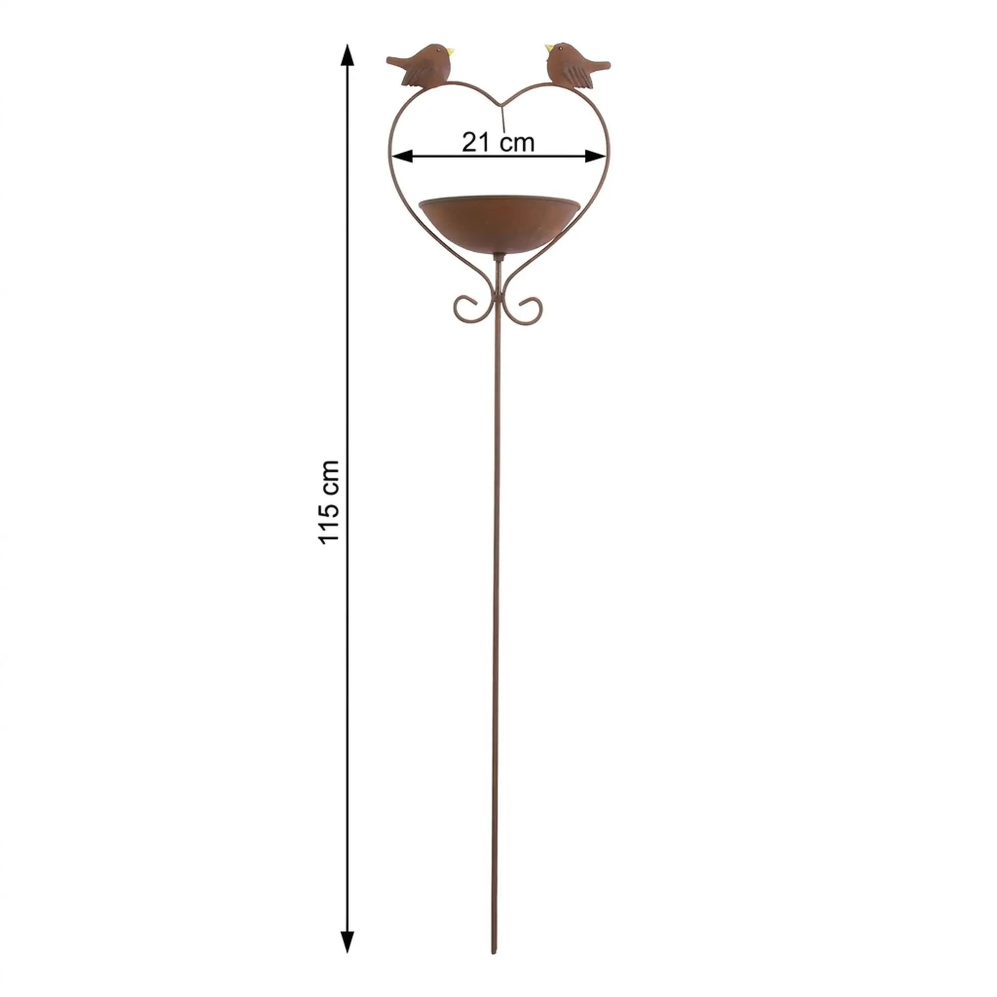 Vogeltränke "Herz"  im Frank Flechtwaren Online Shop für Weihnachtliche Gartenstecker kaufen