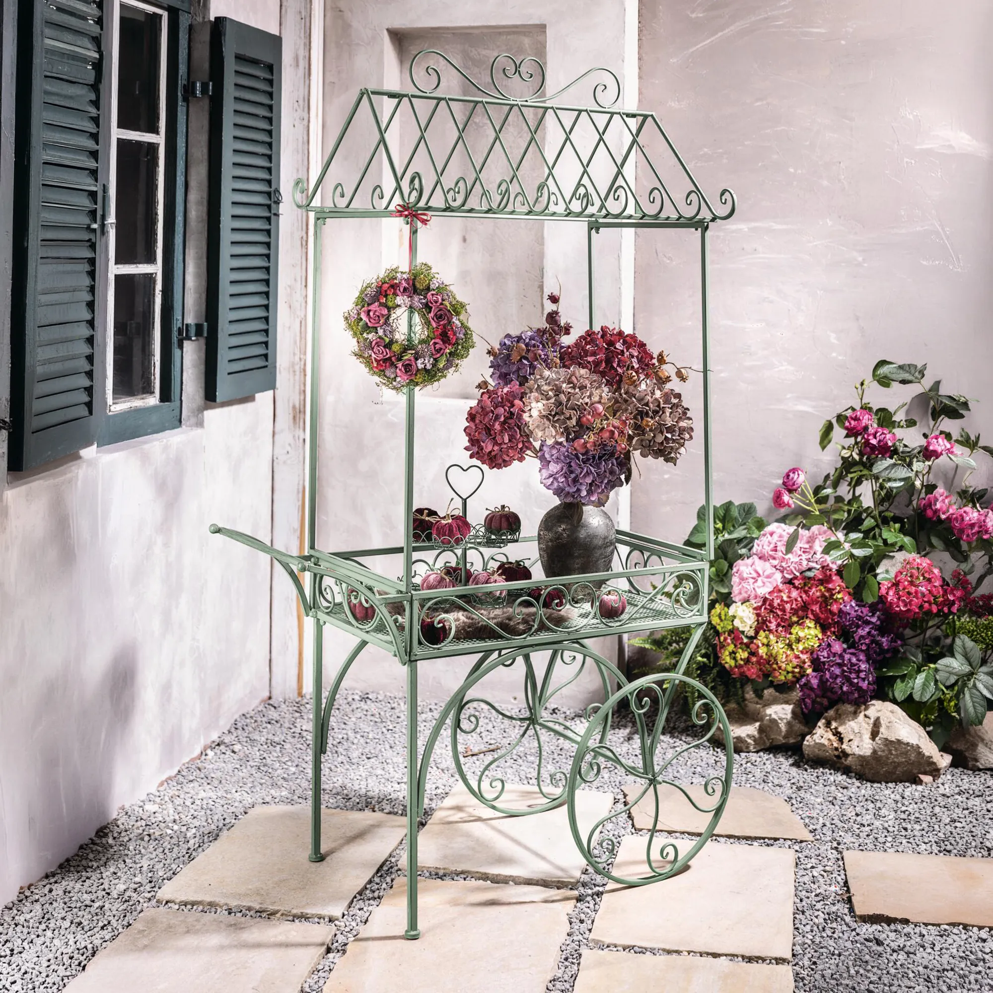 Kranz "Lila Rose"  im Frank Flechtwaren Online Shop für Nostalgischer Herbstgarten kaufen