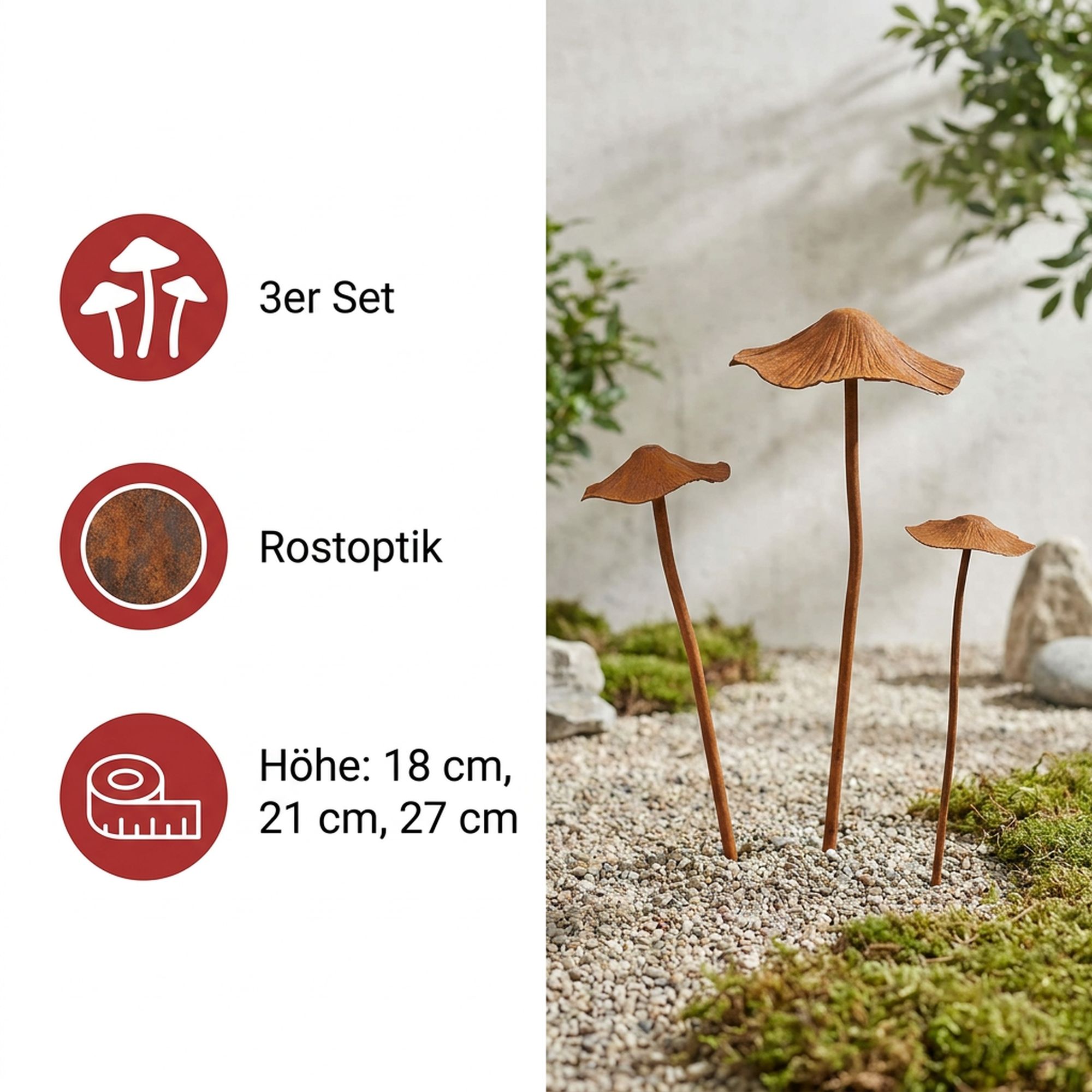 Stecker "Pilze", 3er Set  im Frank Flechtwaren Online Shop für Waldspaziergang kaufen