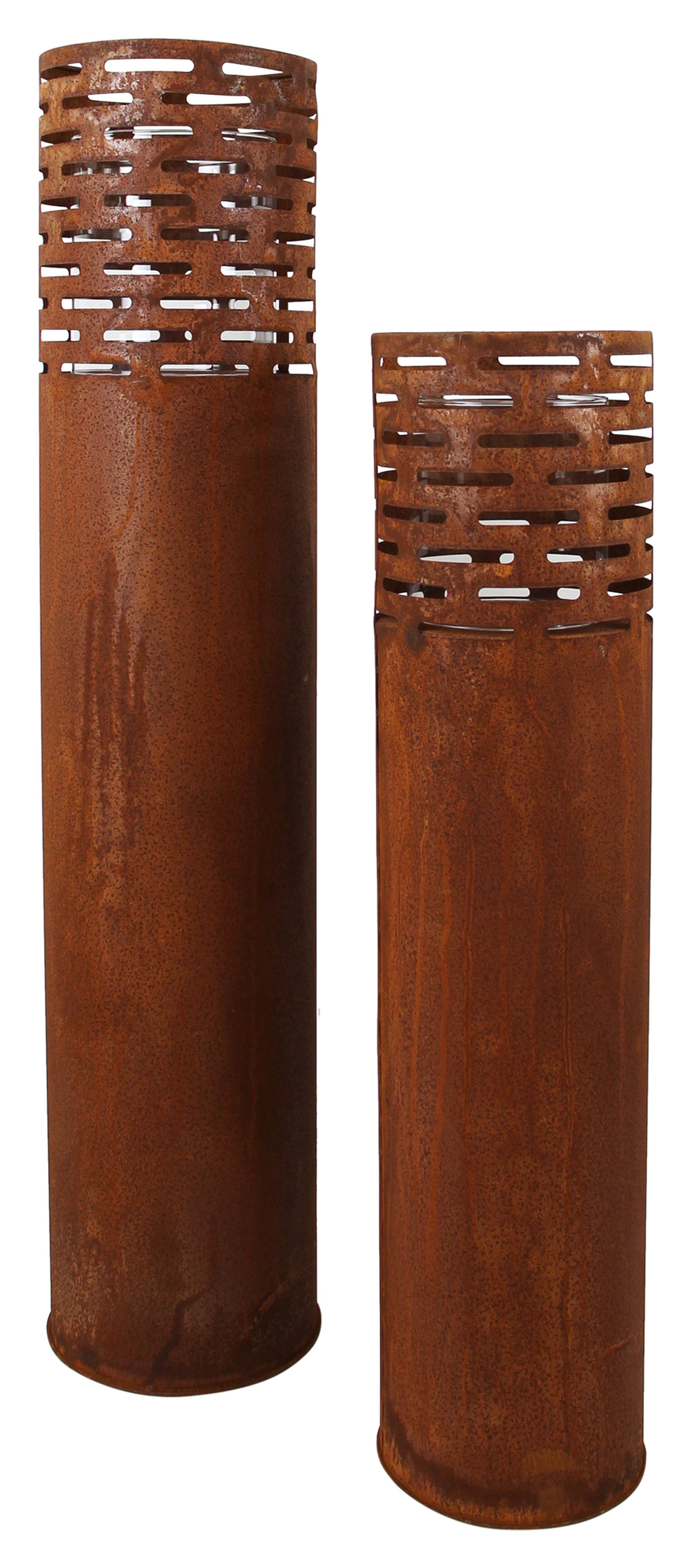 Windlicht "Rost-Säule", 2er Set im Frank Flechtwaren Online Shop für Ostern kaufen Windlicht "Rost-Säule", 2er Set im Frank Flechtwaren Online Shop für Ostern kaufen