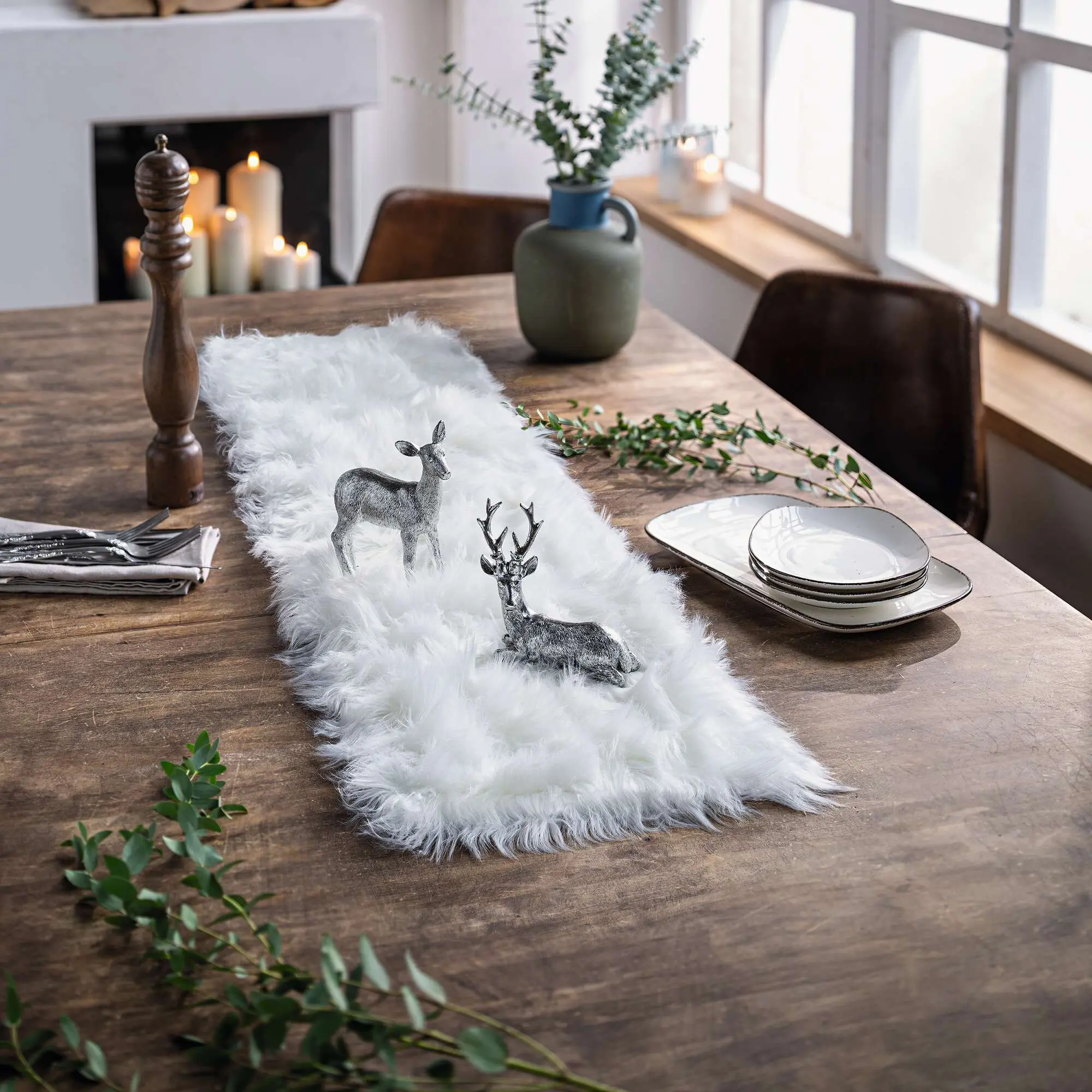 Tischläufer "Felloptik"  im Frank Flechtwaren Online Shop für Weihnachten kaufen