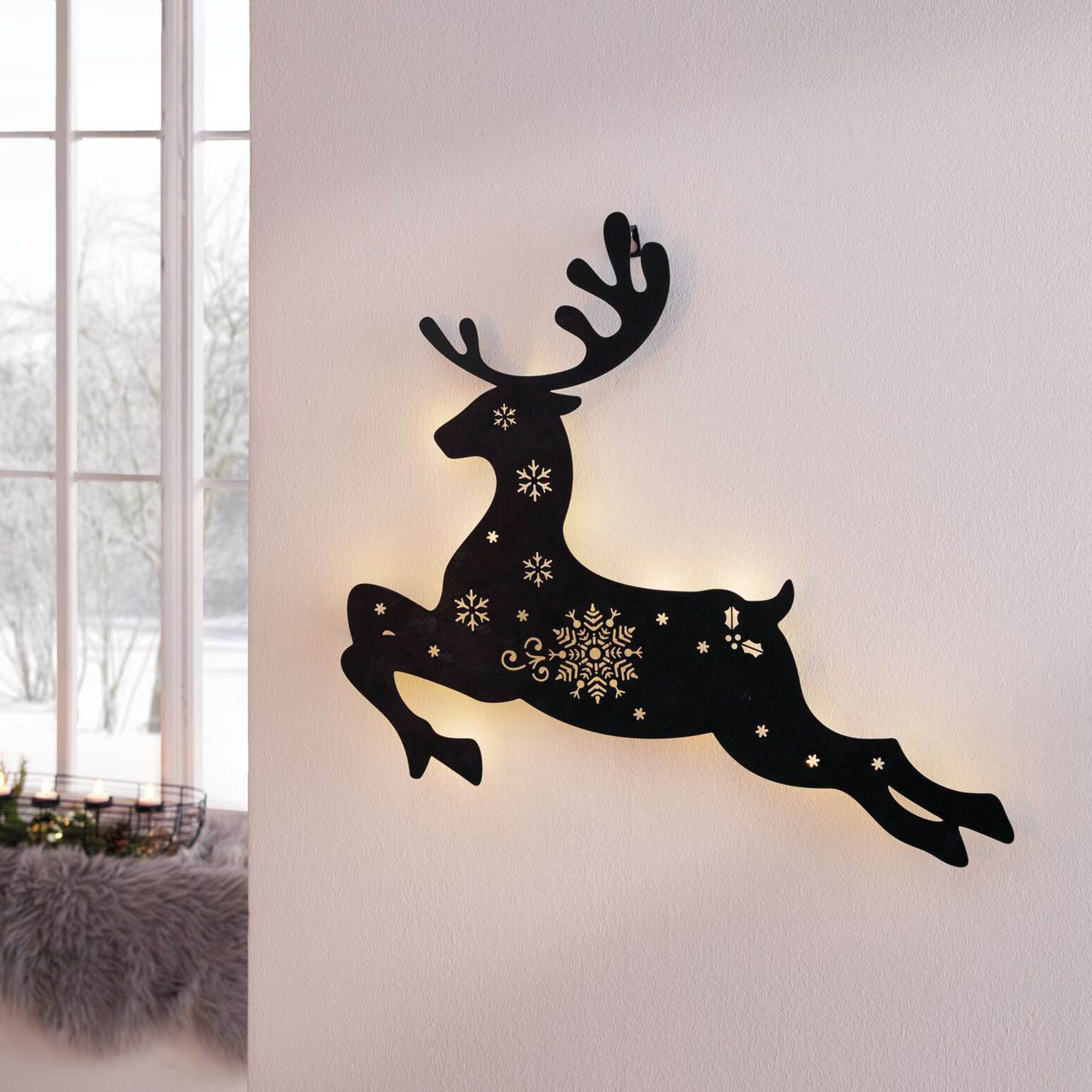 LED-Wanddeko "Rentier"  im Frank Flechtwaren Online Shop kaufen