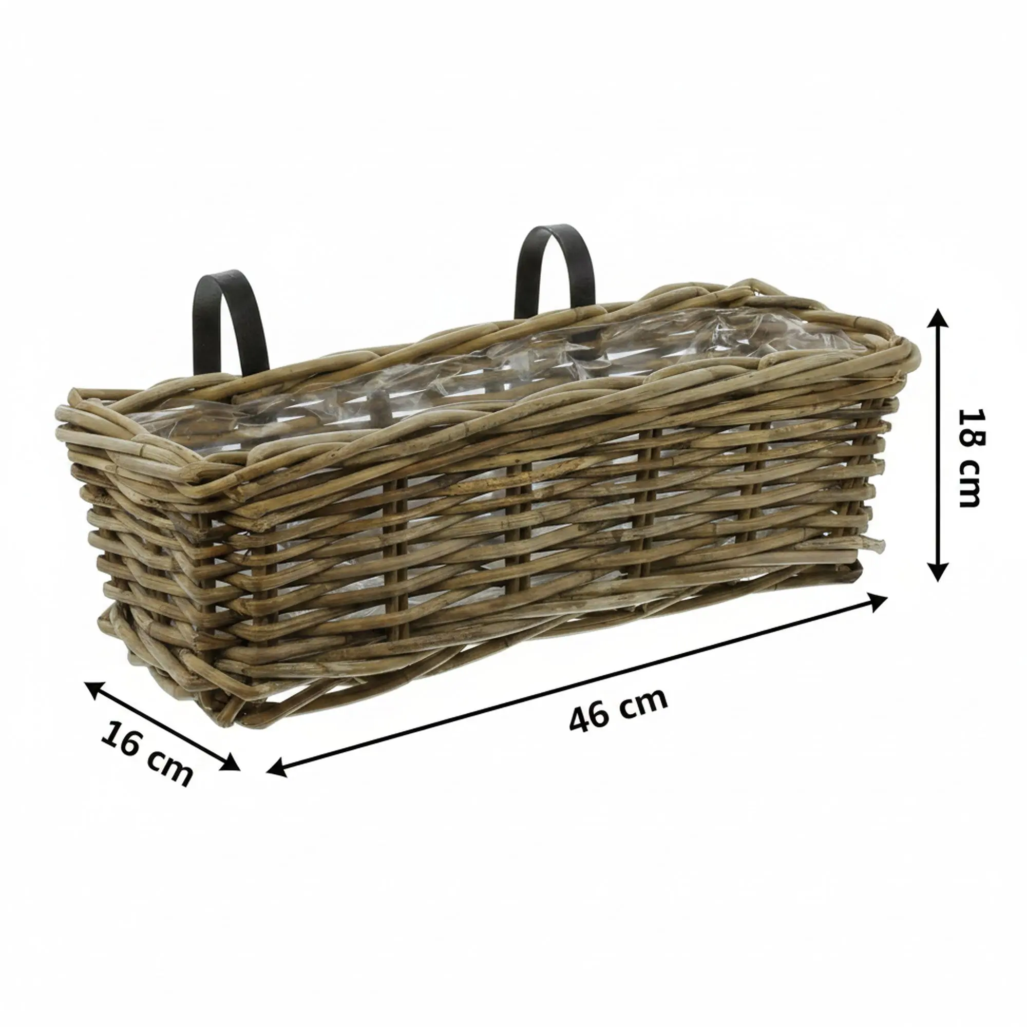 Balkonpflanzer "Rattan", mittel  im Frank Flechtwaren Online Shop für Magie des Sommers kaufen