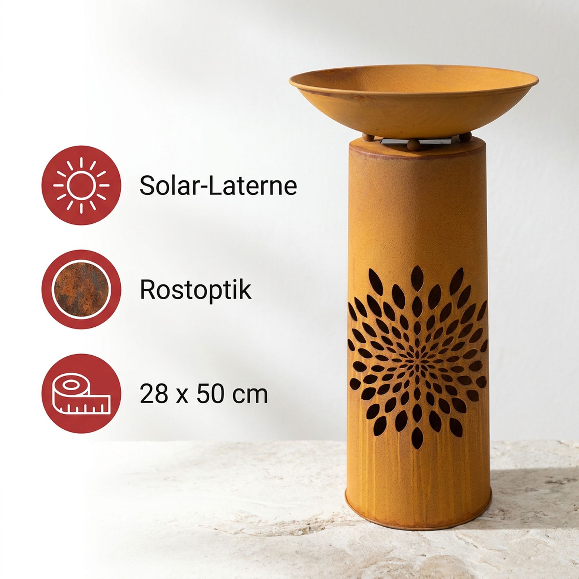 LED-Säule "Blüte"  im Frank Flechtwaren Online Shop für Dekosäulen kaufen