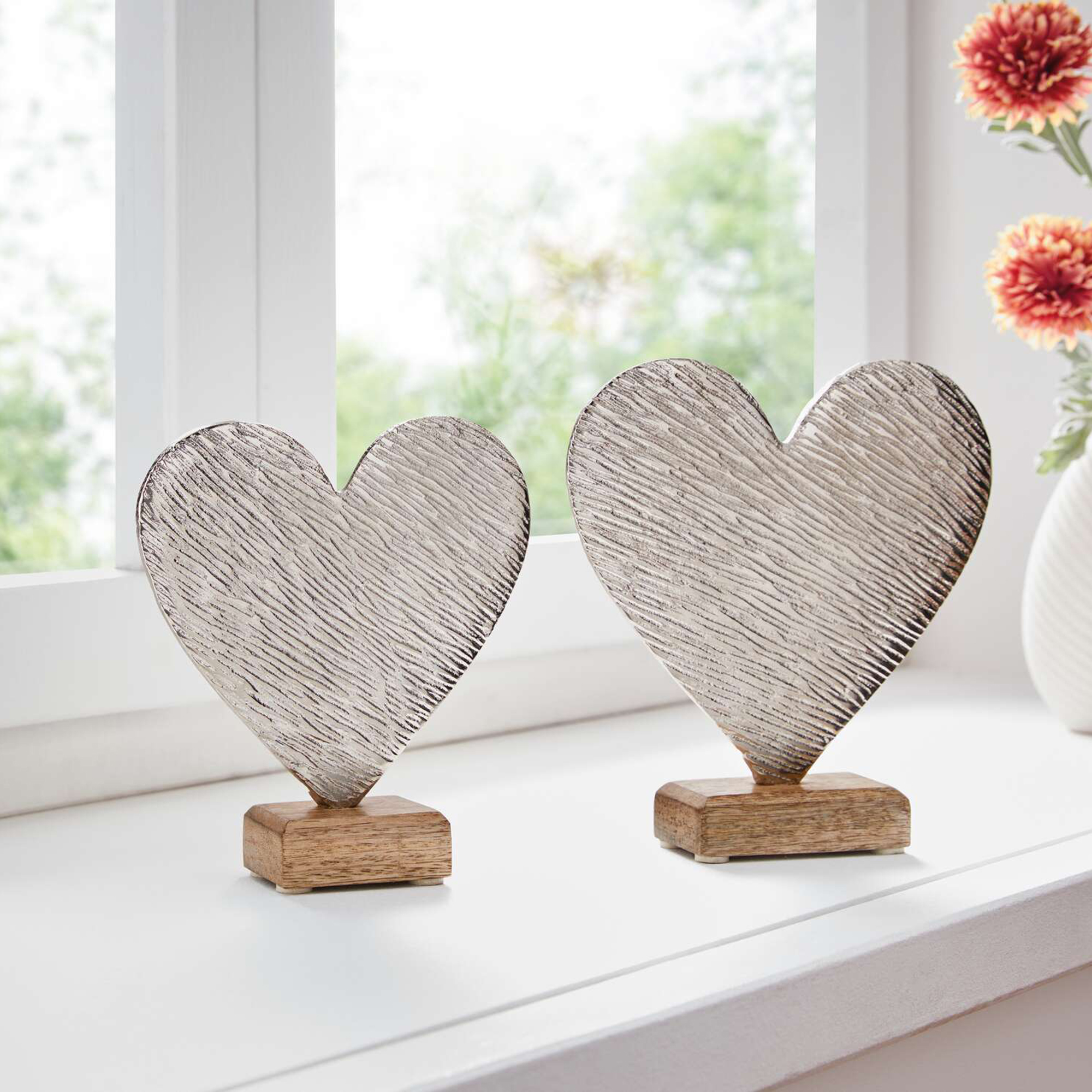 Herz "Silber", 2er Set  im Frank Flechtwaren Online Shop kaufen