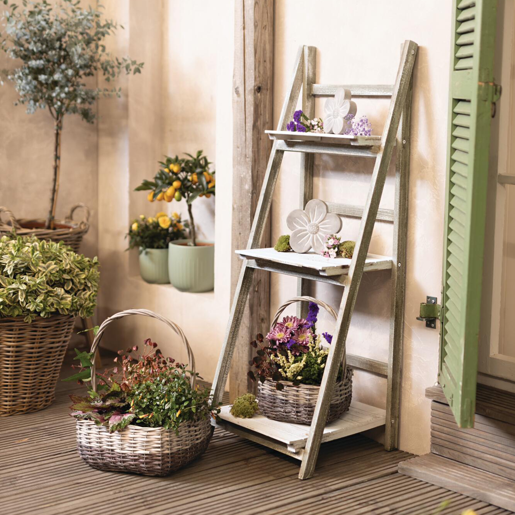 Blüte "Stone", 2er Set  im Frank Flechtwaren Online Shop für Gartenfiguren kaufen