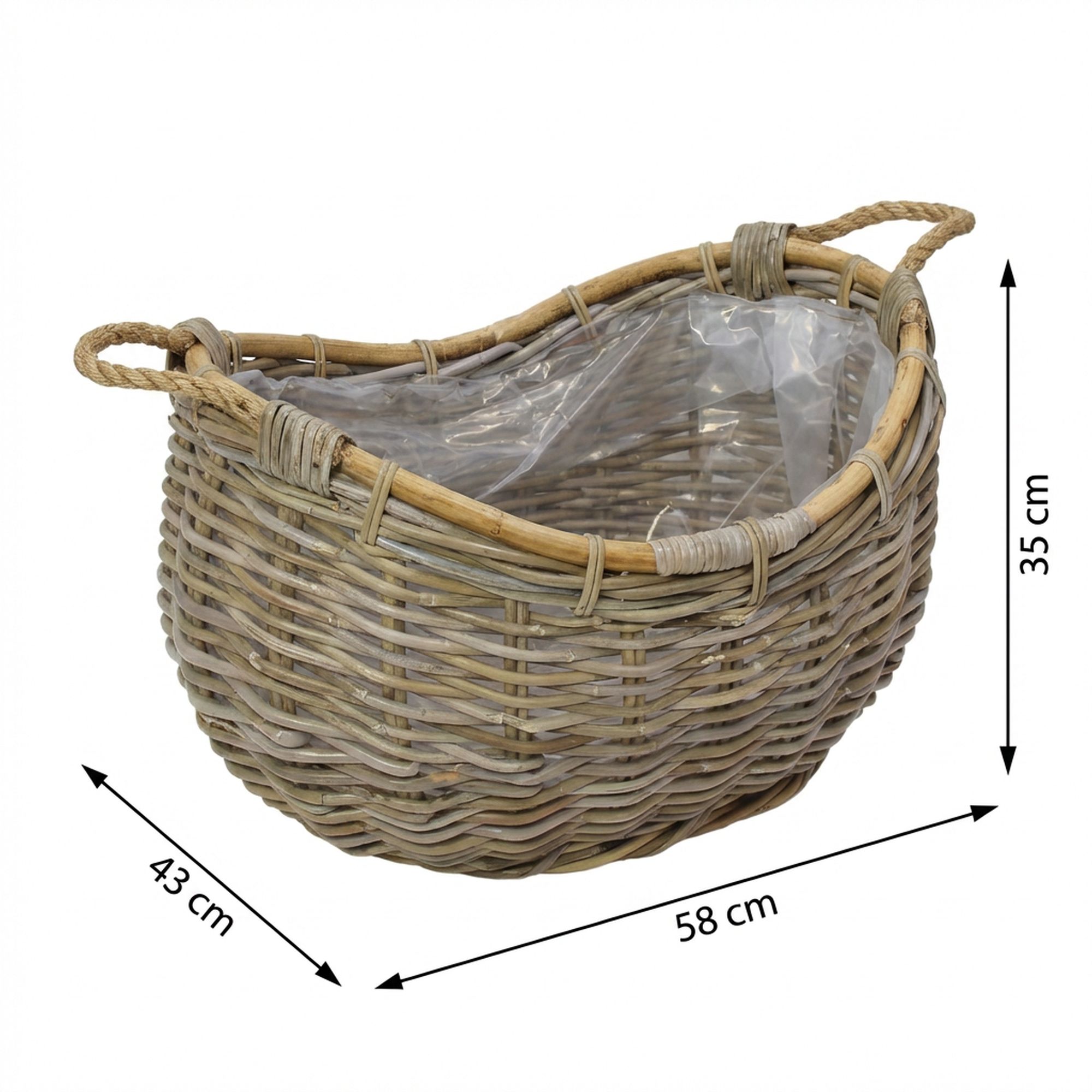 Pflanzschiff "Rattan"  im Frank Flechtwaren Online Shop für Rattanpflanzkörbe kaufen