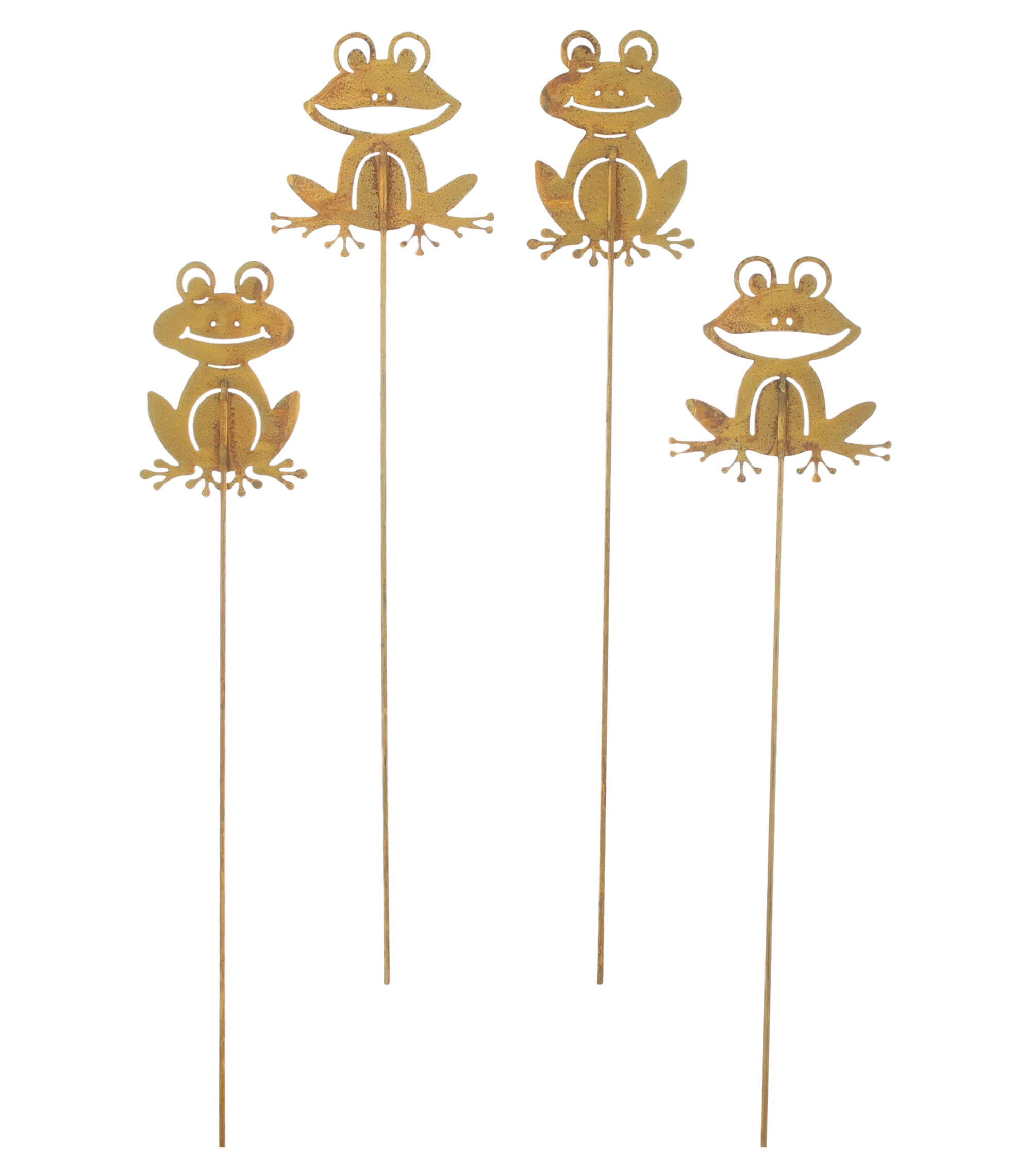 Gartenstecker "Frosch", 4er Set  im Frank Flechtwaren Online Shop für Gartenstecker kaufen