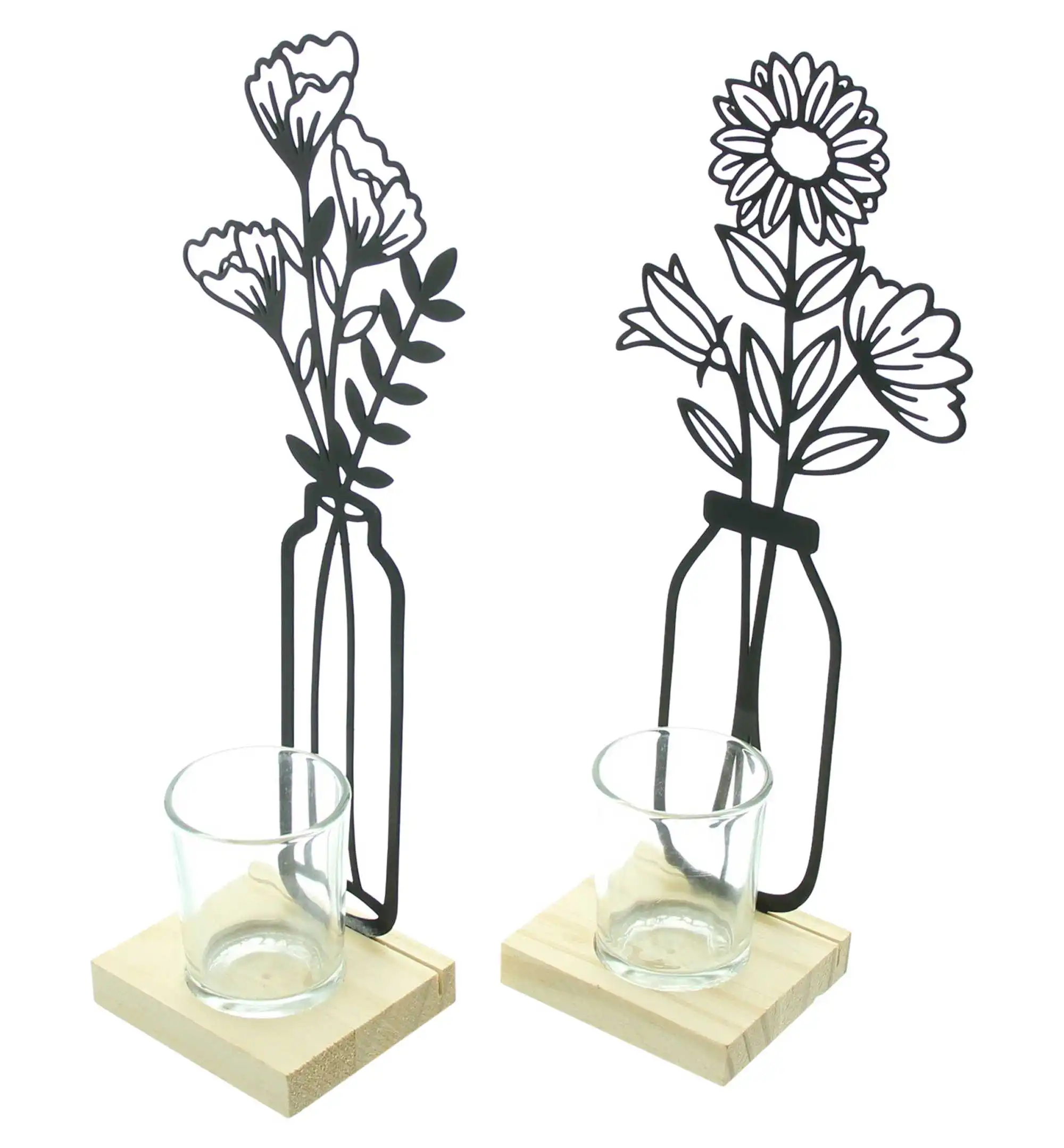 Teelichthalter "Metallblumen", 2er Set  im Frank Flechtwaren Online Shop für Ostern kaufen