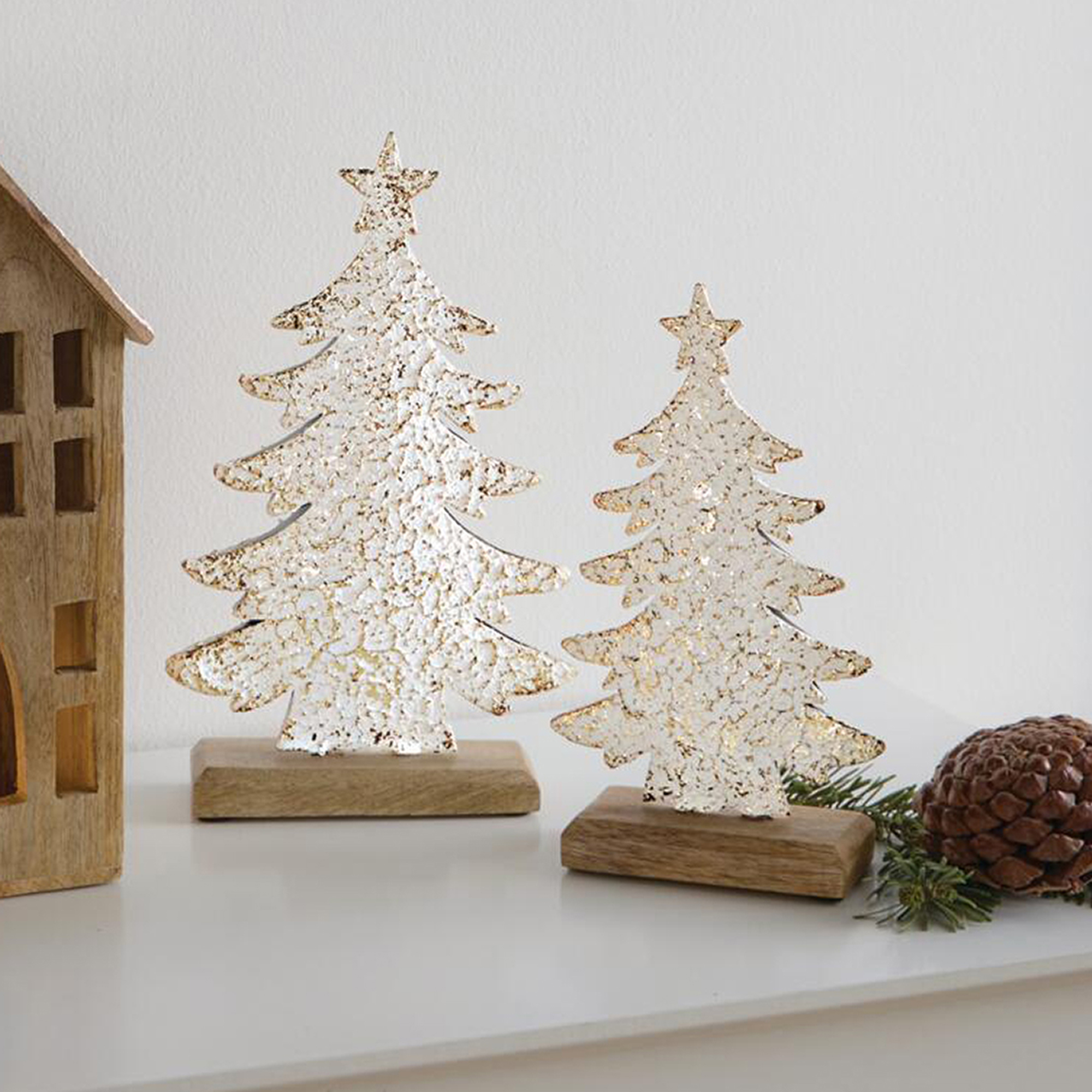 Deko-Tanne "Snowy", 2er Set  im Frank Flechtwaren Online Shop für Tannenbäume kaufen