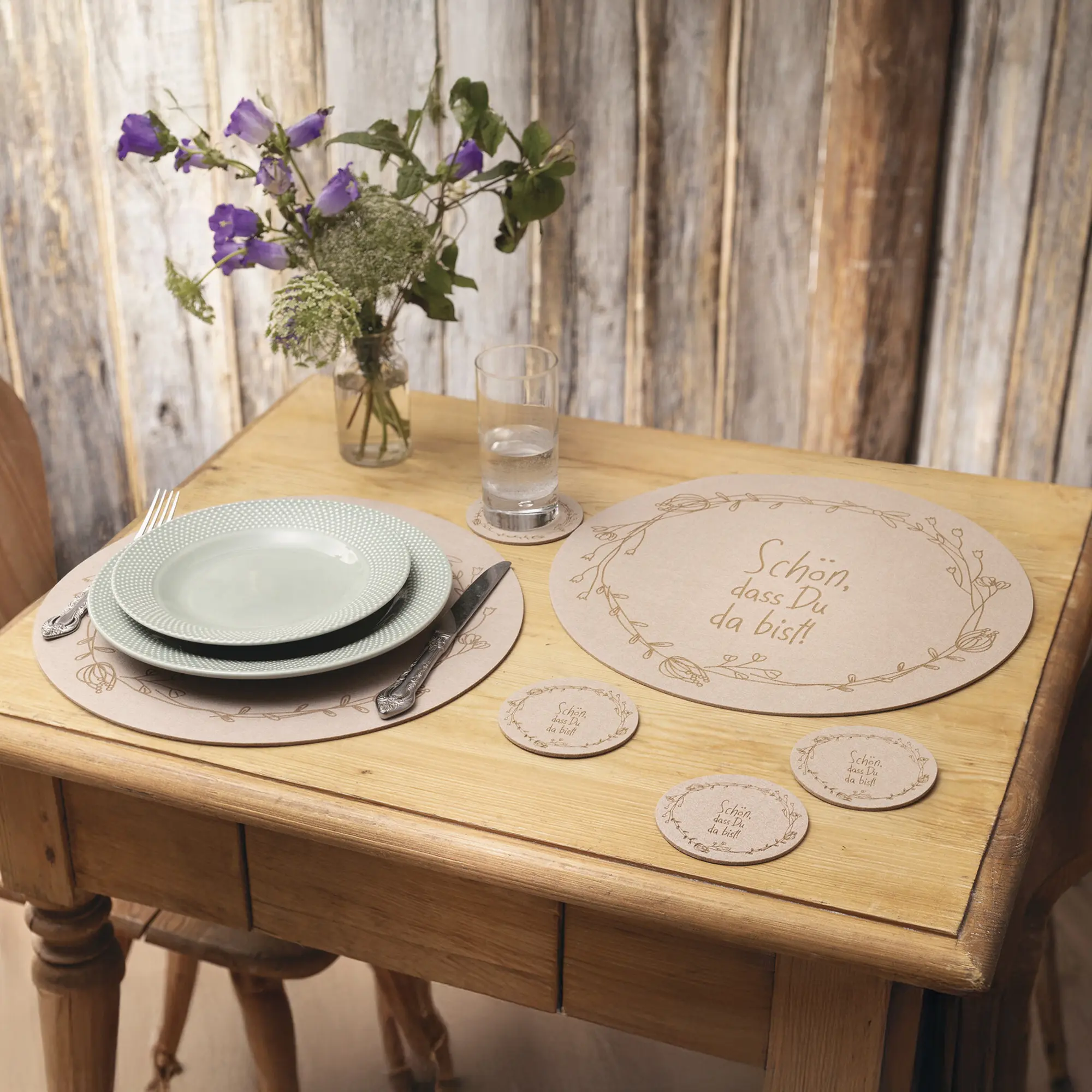 Platzmatte "Schön, dass Du da bist", 2er Set  im Frank Flechtwaren Online Shop kaufen