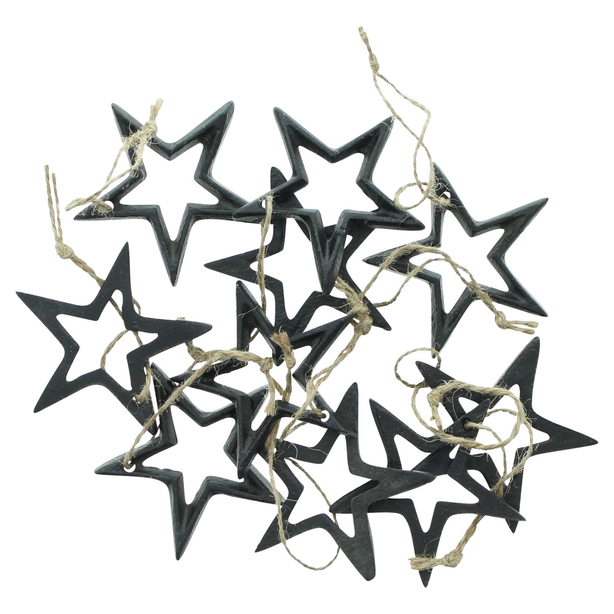 Sternhänger "Black", 10er Set  im Frank Flechtwaren Online Shop für Baumschmuck kaufen