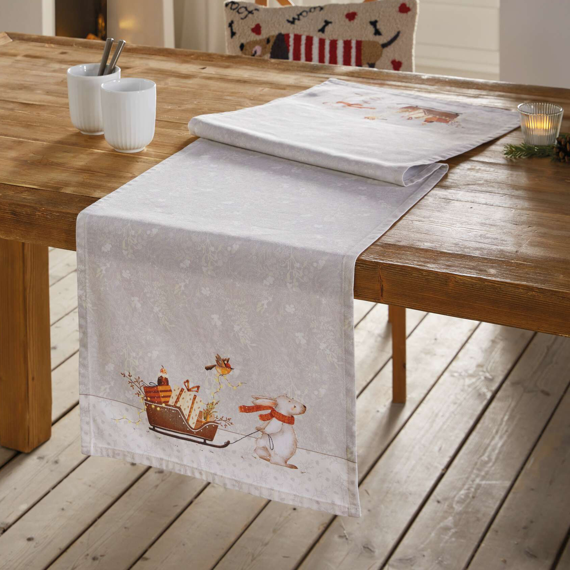 Tischläufer "Weihnachtshase"  im Frank Flechtwaren Online Shop kaufen