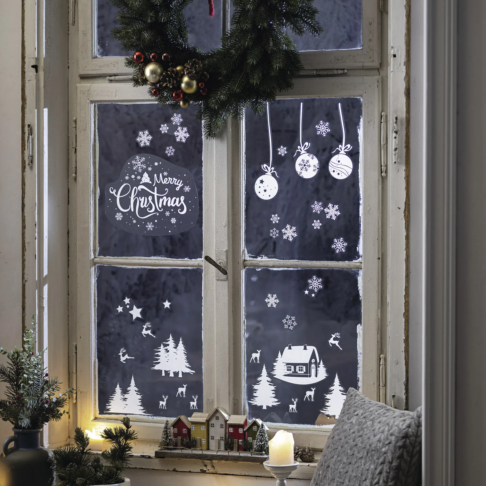 Fenstersticker "Merry Christmas", 33er Set  im Frank Flechtwaren Online Shop für  kaufen