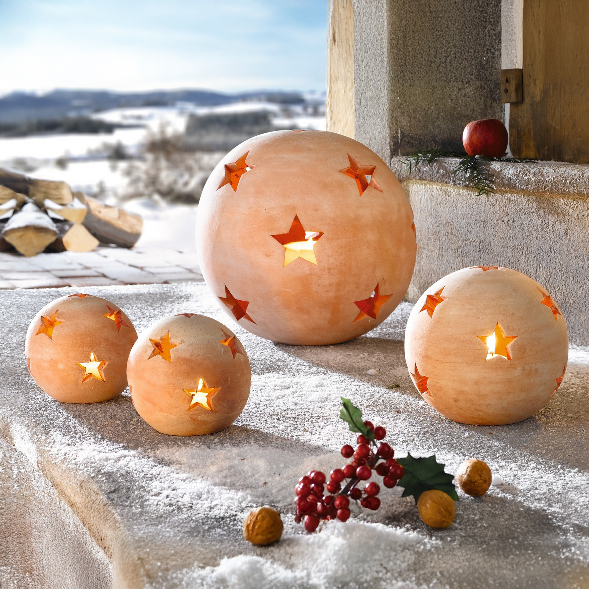 Kugel "Sterne", klein, 2er Set im Frank Flechtwaren Online Shop für Ostern kaufen Kugel "Sterne", klein, 2er Set im Frank Flechtwaren Online Shop für Ostern kaufen