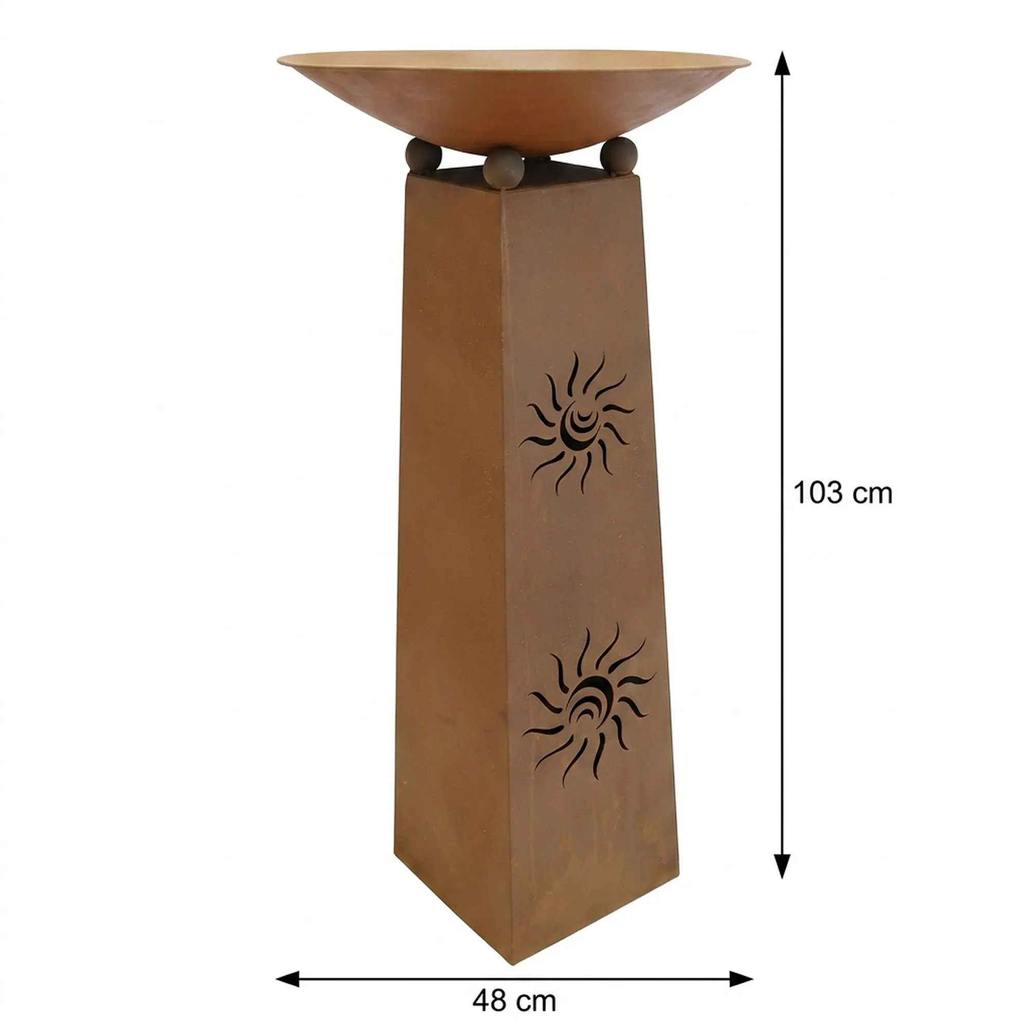 Säule "Sonne", 2tlg.  im Frank Flechtwaren Online Shop für Rostdeko für Ihren Garten kaufen