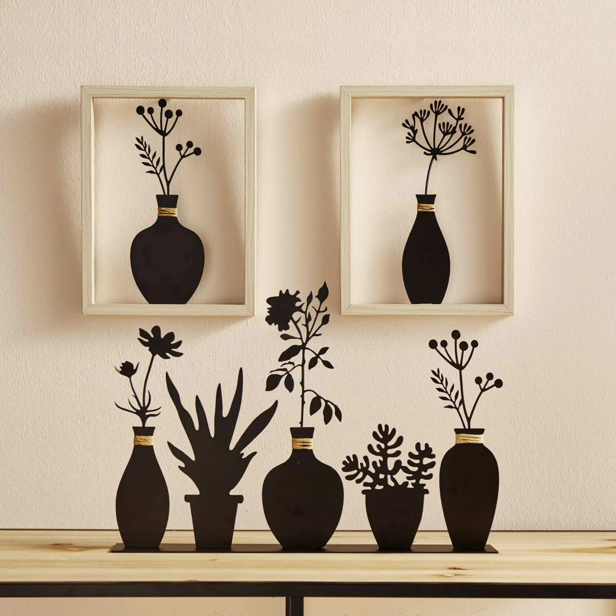 Wanddeko "Vase", 2er Set  im Frank Flechtwaren Online Shop kaufen