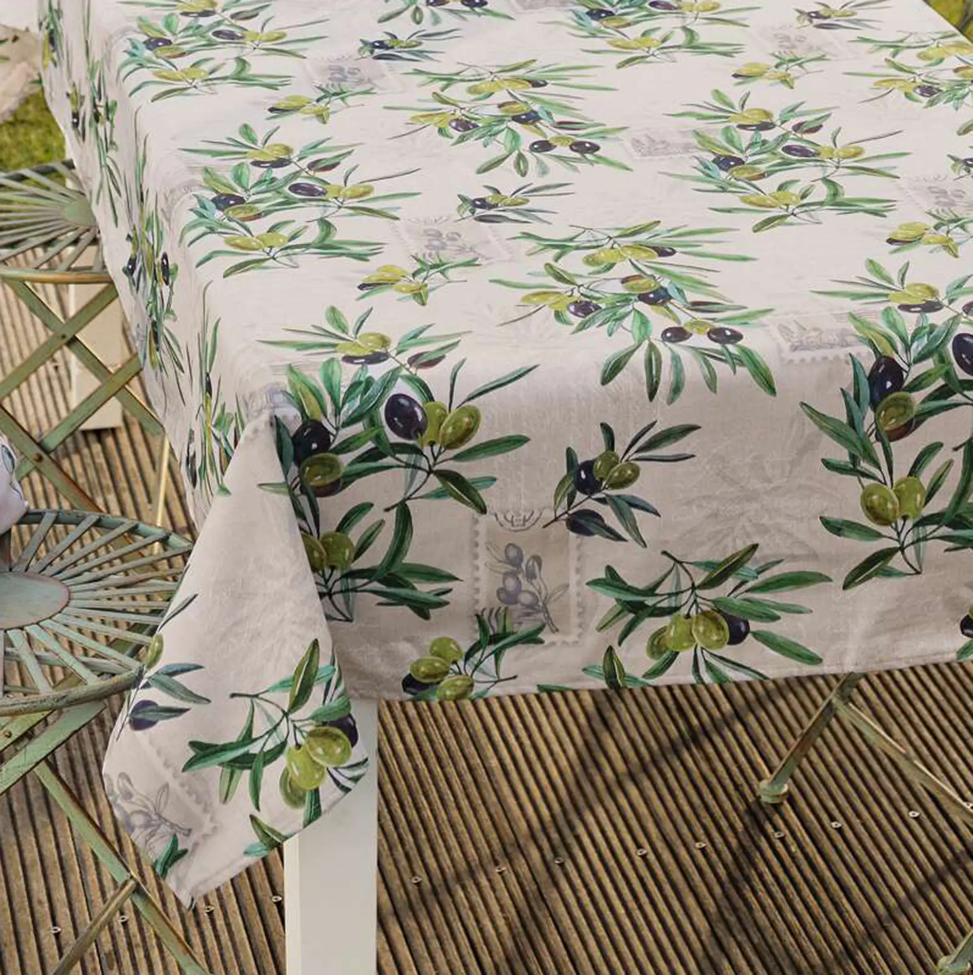 Tafeldecke "Olivenzweige"  im Frank Flechtwaren Online Shop für Tafeldecken kaufen