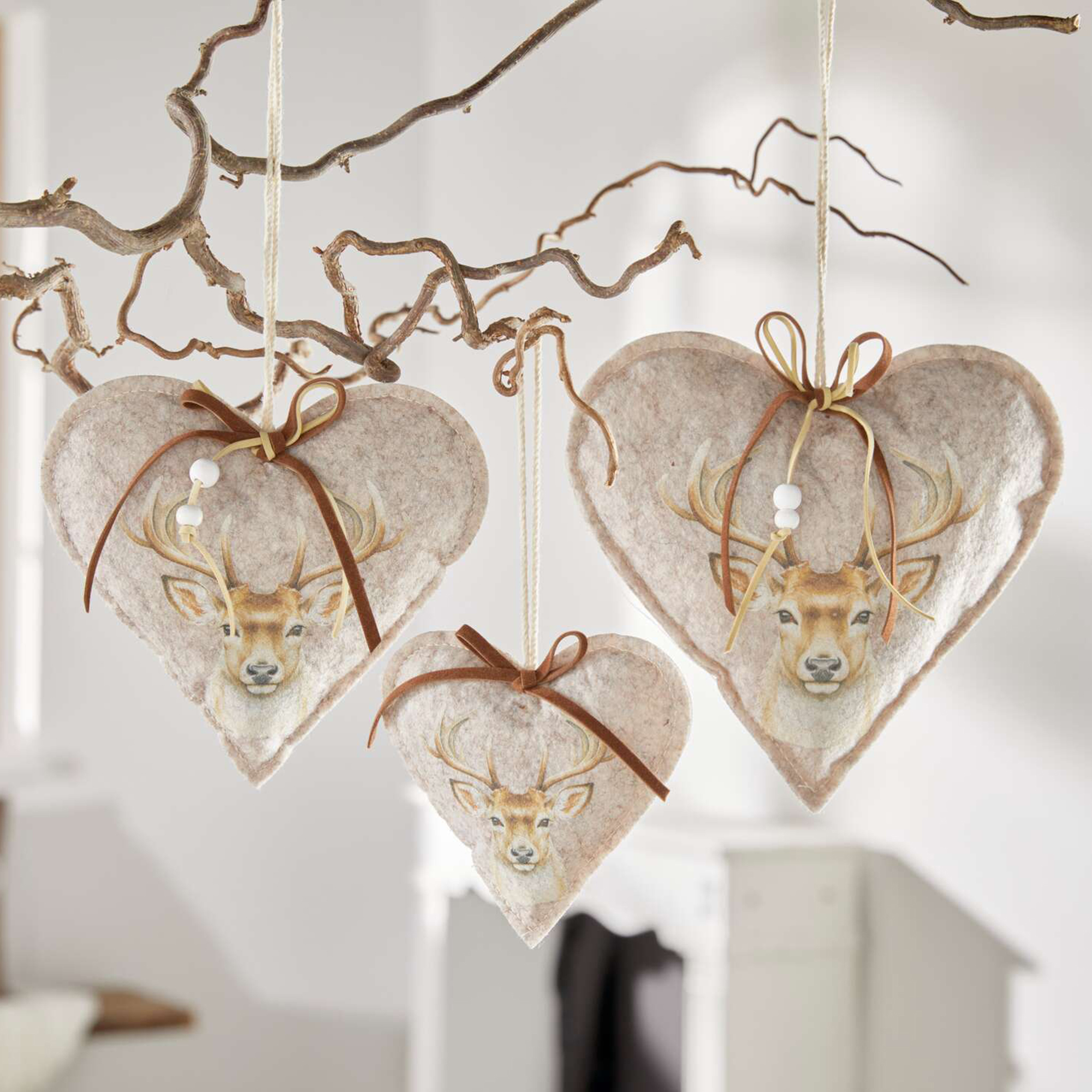Herzhänger "Hirsch", 3er Set  im Frank Flechtwaren Online Shop kaufen