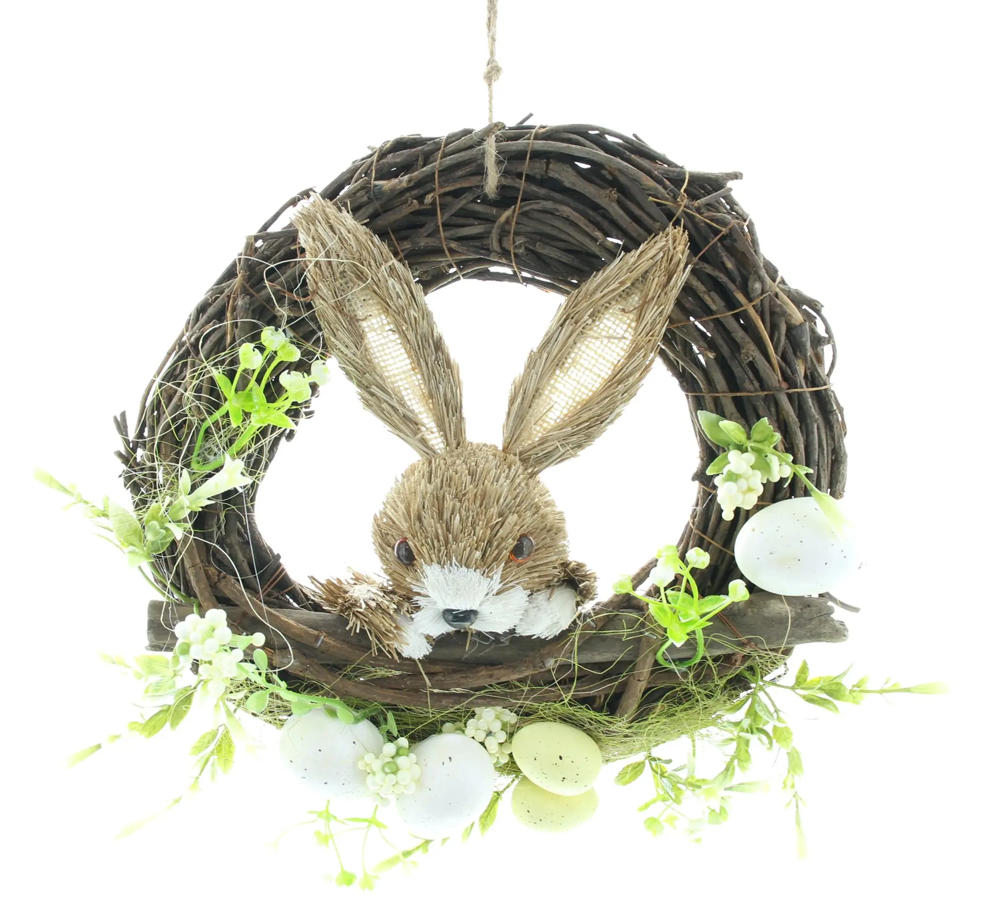 Osterkranz "Häschen"  im Frank Flechtwaren Online Shop für Österliche Gartendeko kaufen