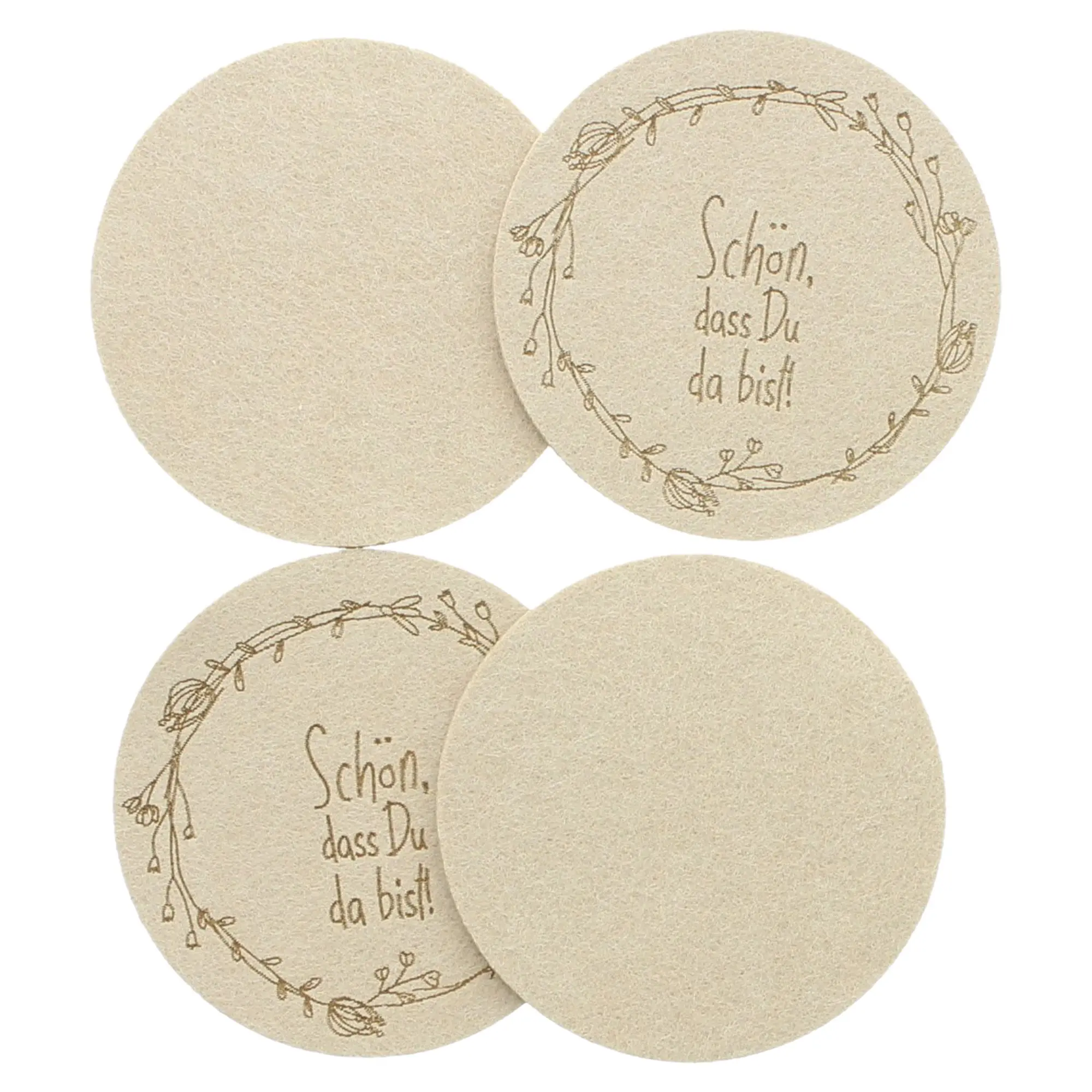 Untersetzer "Schön, dass Du da bist", 4er Set  im Frank Flechtwaren Online Shop für Tischsets kaufen