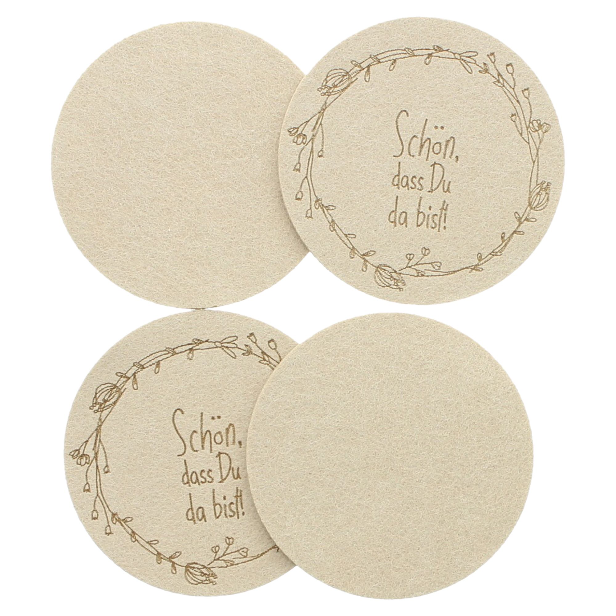 Untersetzer "Schön, dass Du da bist", 4er Set  im Frank Flechtwaren Online Shop für Herbst kaufen