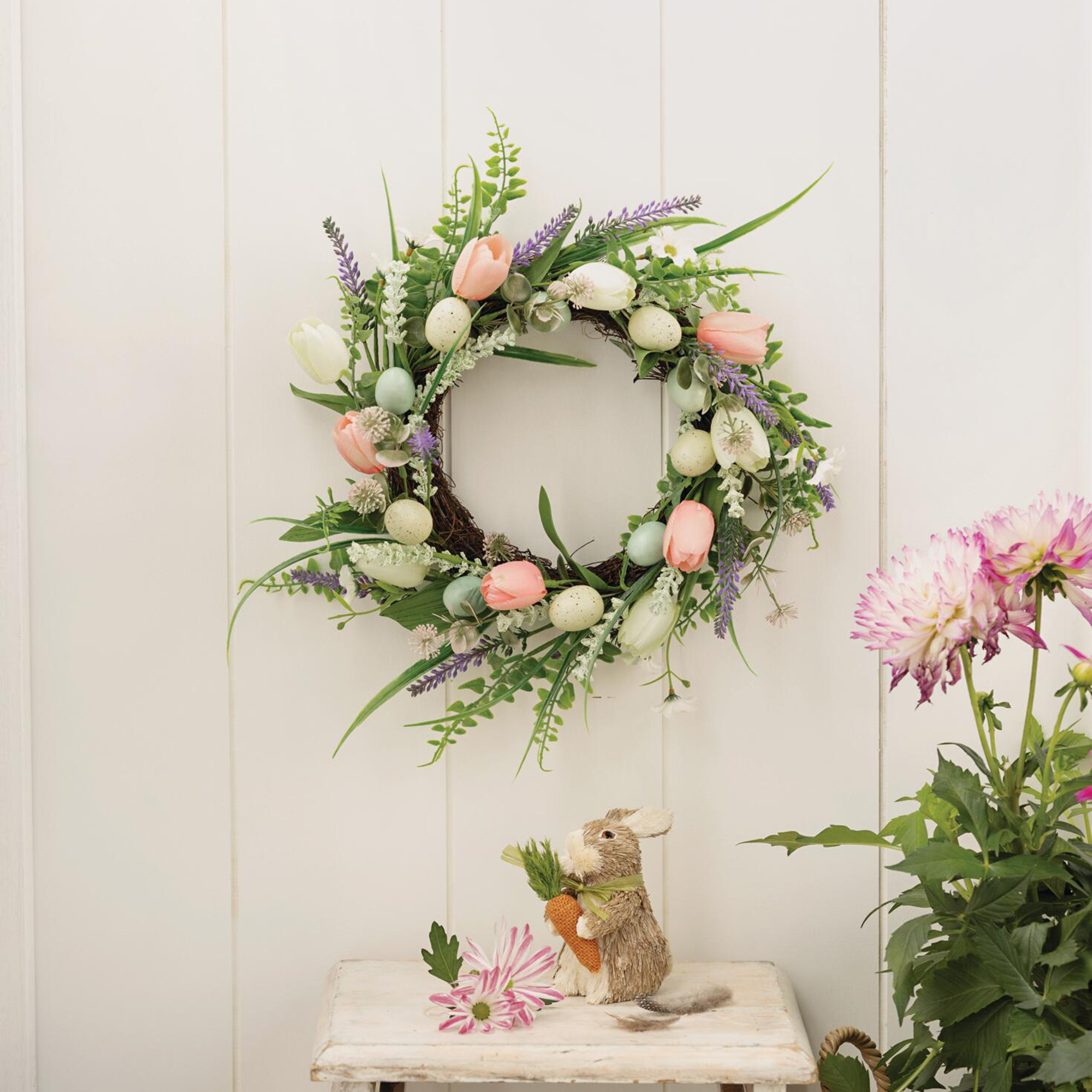 Osterkranz "Tulpenliebe"  im Frank Flechtwaren Online Shop für Gerade eingetroffen kaufen