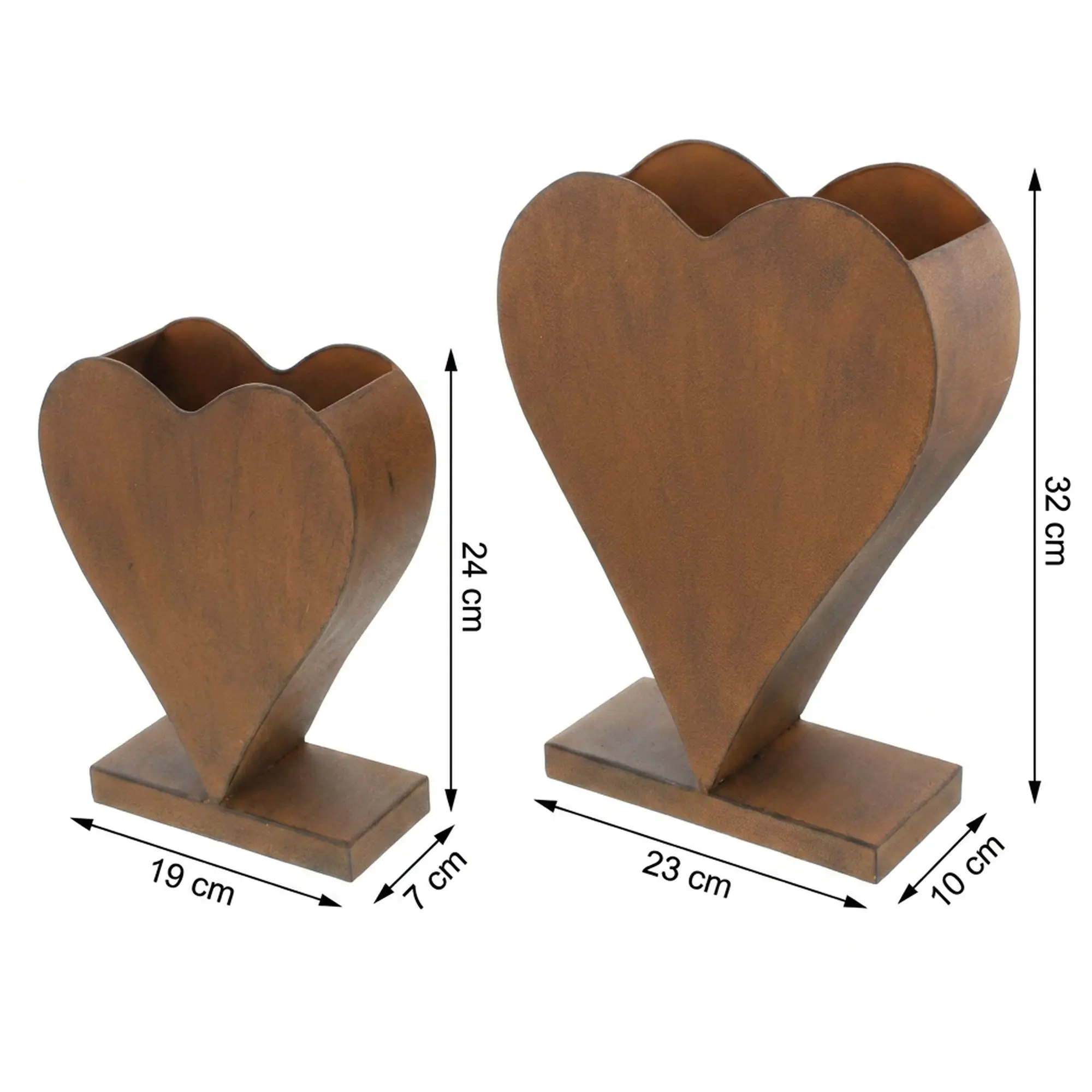 Pflanzer "Rostherz", stehend, 2er Set  im Frank Flechtwaren Online Shop für Bunter Ostergarten kaufen