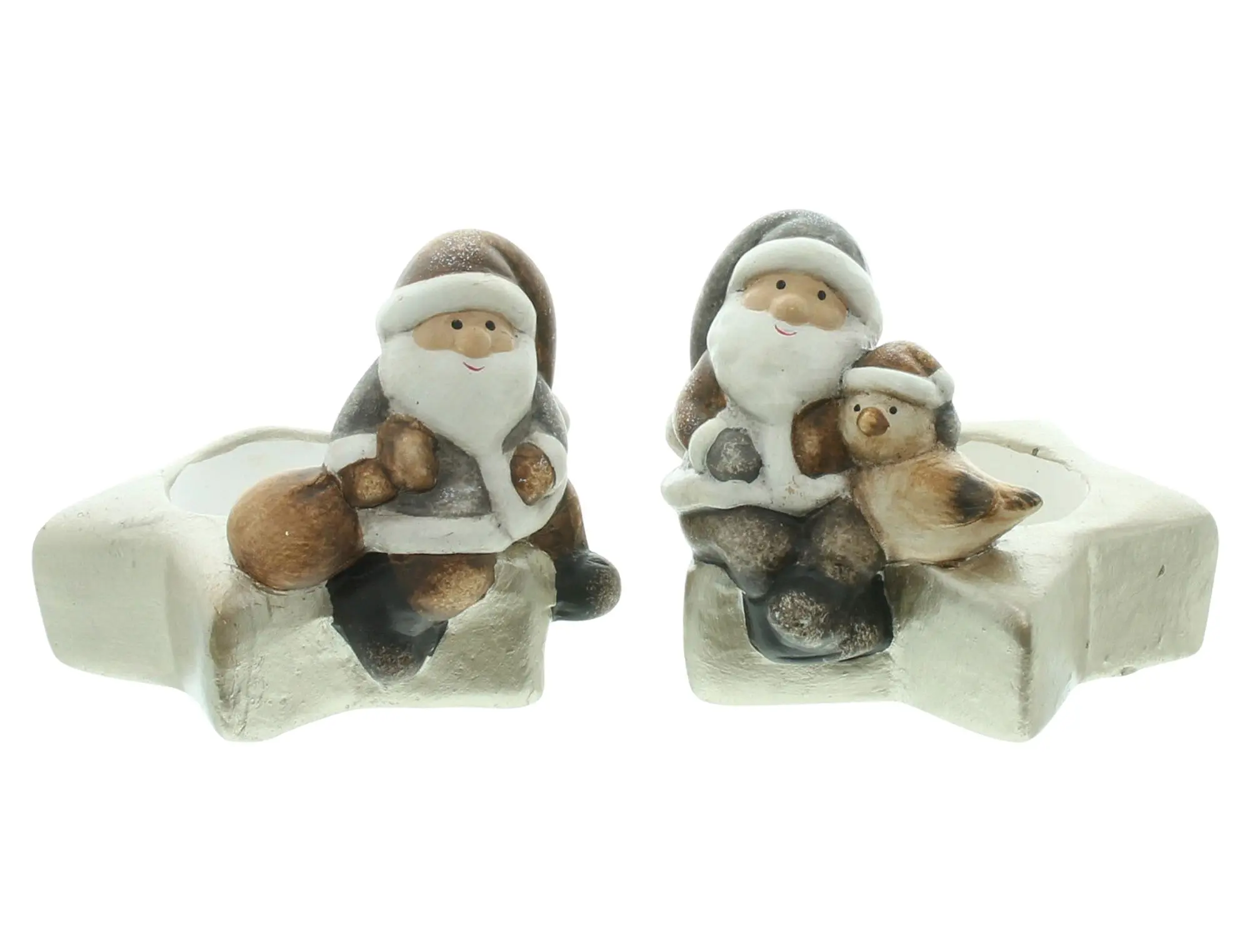 Teelichthalter "Stern mit Santa", 2er Set  im Frank Flechtwaren Online Shop für Sterne kaufen