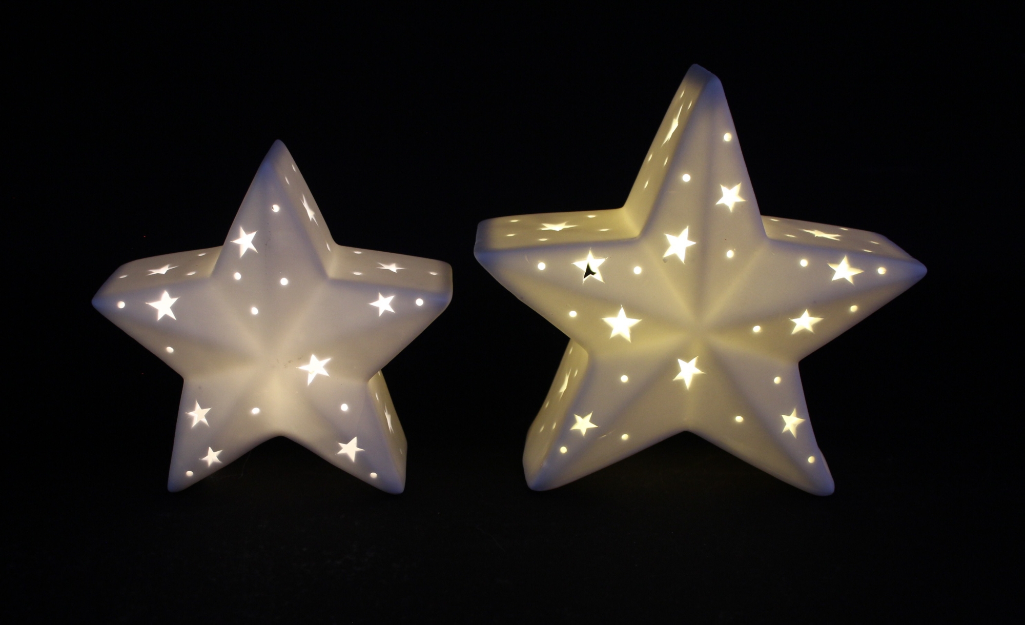 LED-Stern "White", 2er Set  im Frank Flechtwaren Online Shop für Sterne kaufen