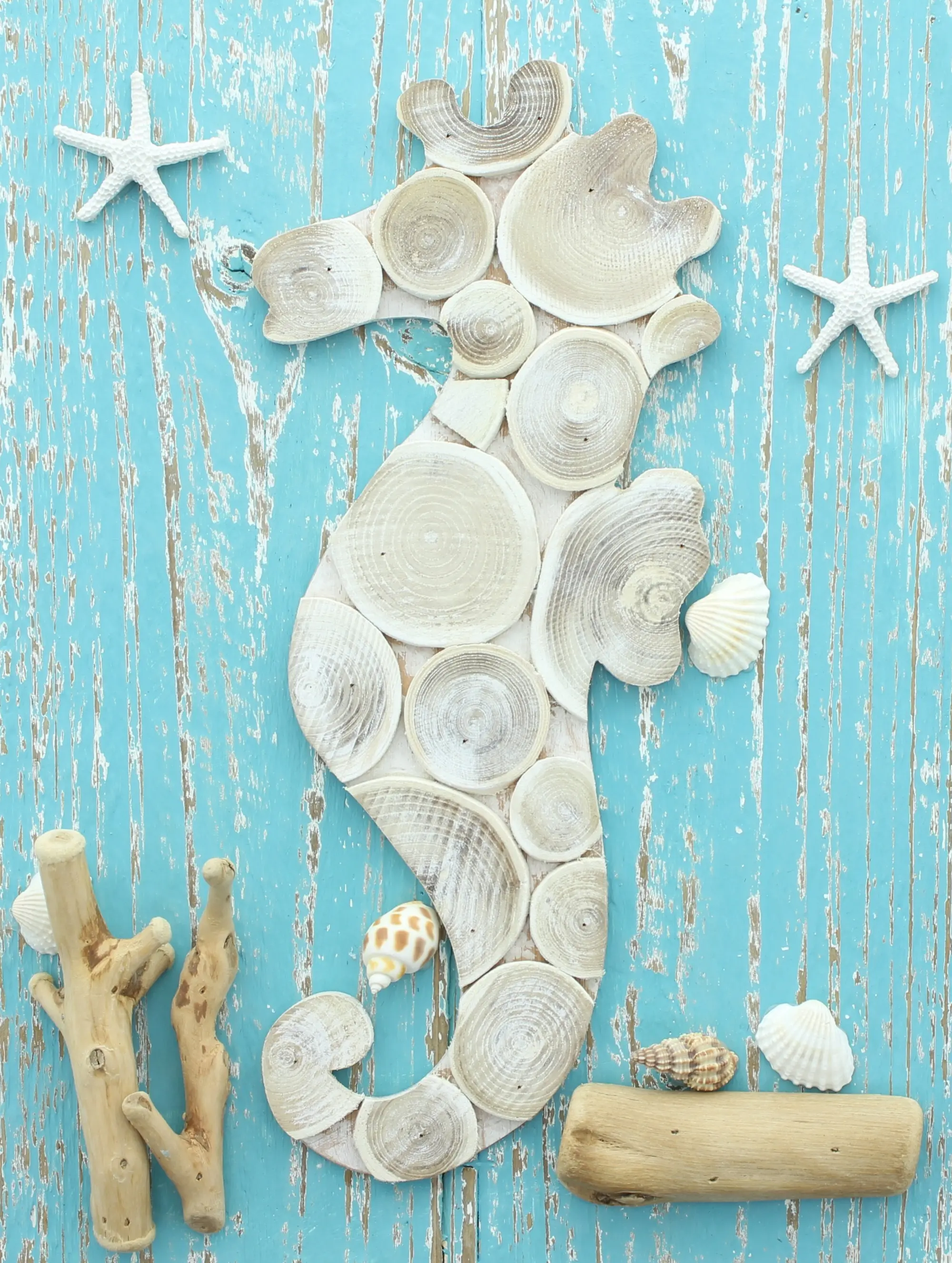Holzbild "Seepferdchen"  im Frank Flechtwaren Online Shop für Wanddeko kaufen