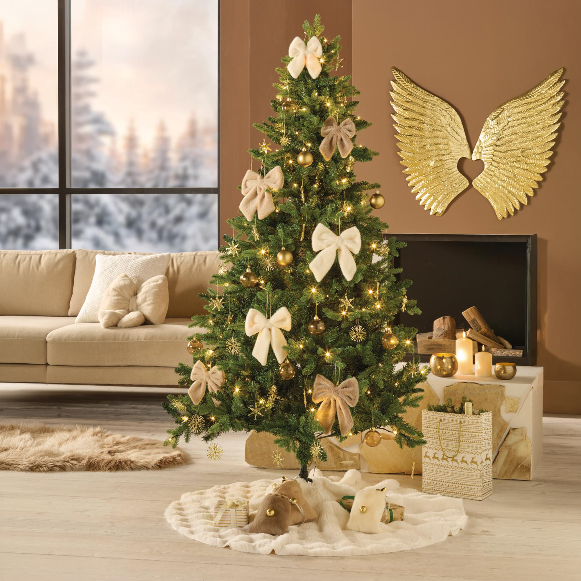 Christbaumdecke "White Bubbles"  im Frank Flechtwaren Online Shop für Baumschmuck kaufen