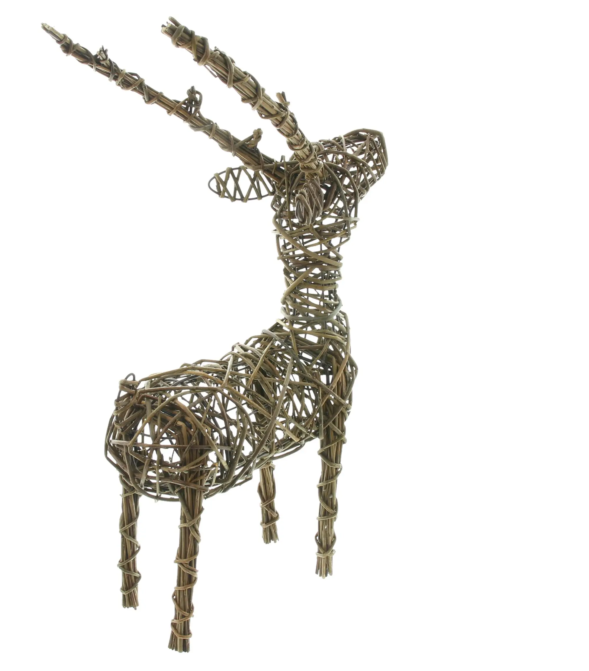 Flechtfigur "Rentier"  im Frank Flechtwaren Online Shop für Figuren für den Garten kaufen
