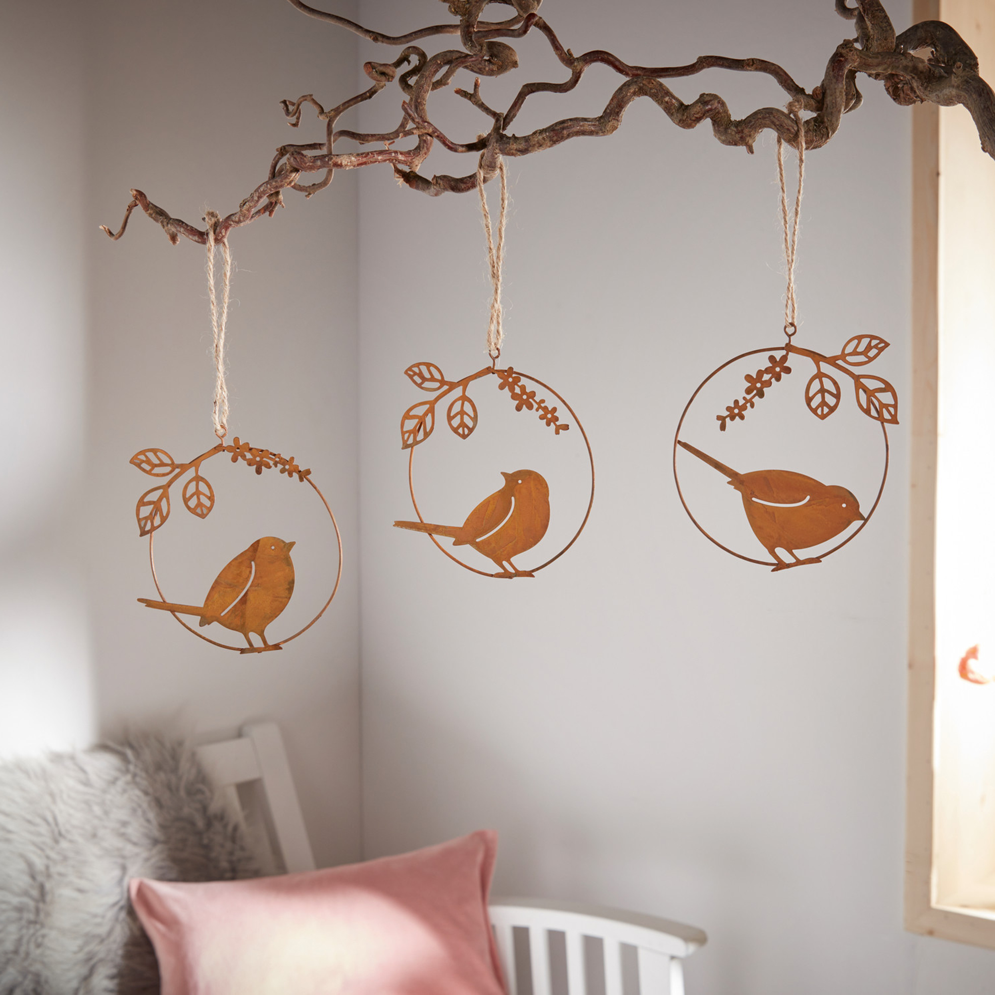 Hänger "Vögelchen", 3er Set  im Frank Flechtwaren Online Shop kaufen