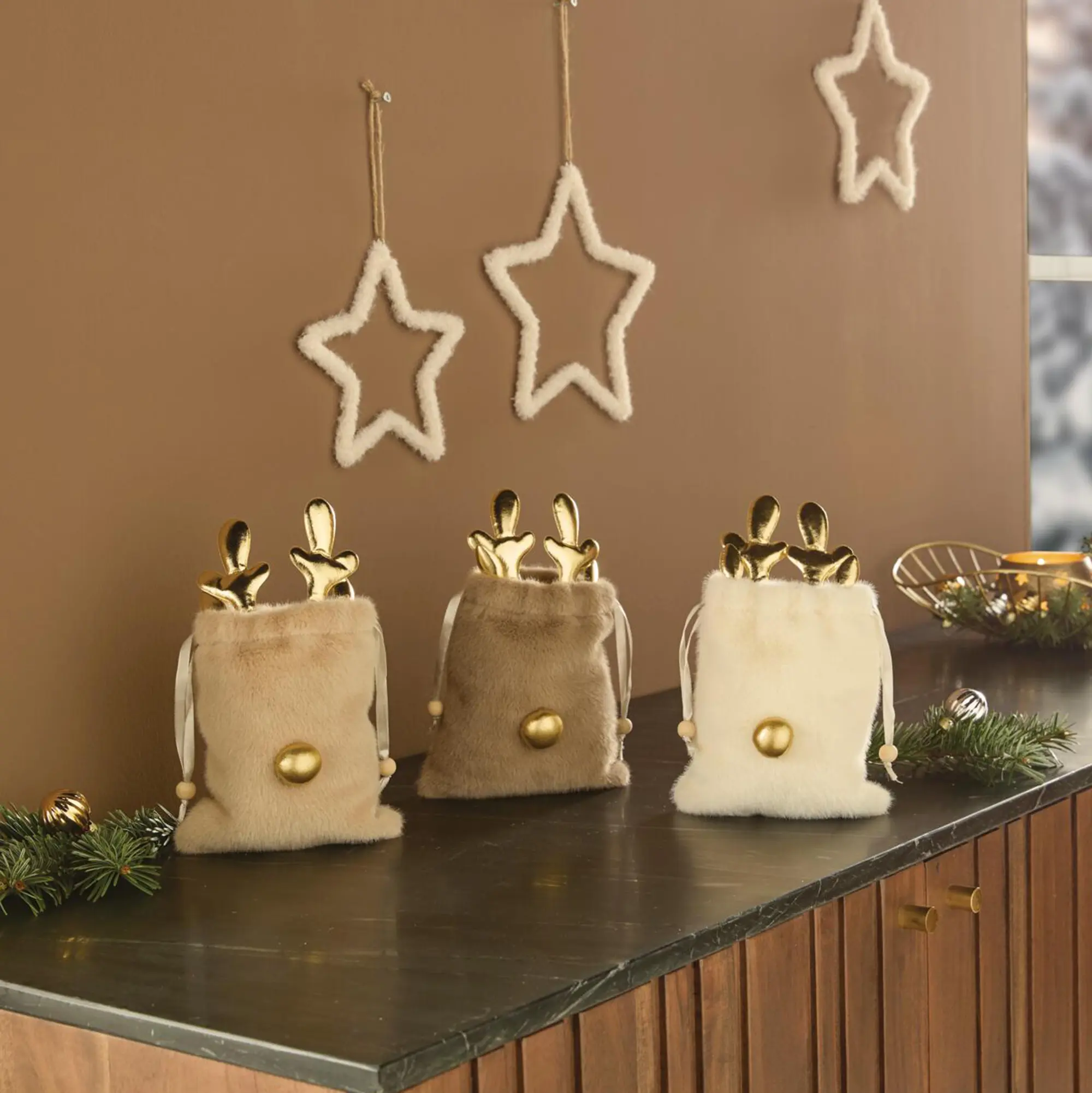 Geschenkbeutel "Plüsch", 3er Set  im Frank Flechtwaren Online Shop kaufen