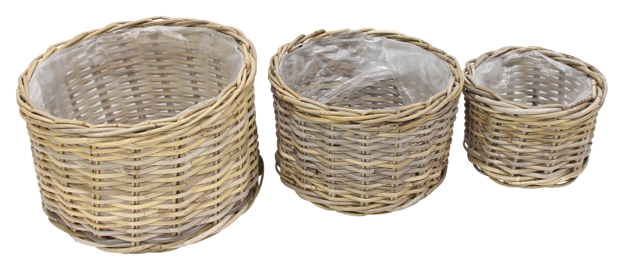 Acheter Lot de 3 corbeilles à plantes "rotin"  dans la boutique en ligne de Frank Flechtwaren pour Noël