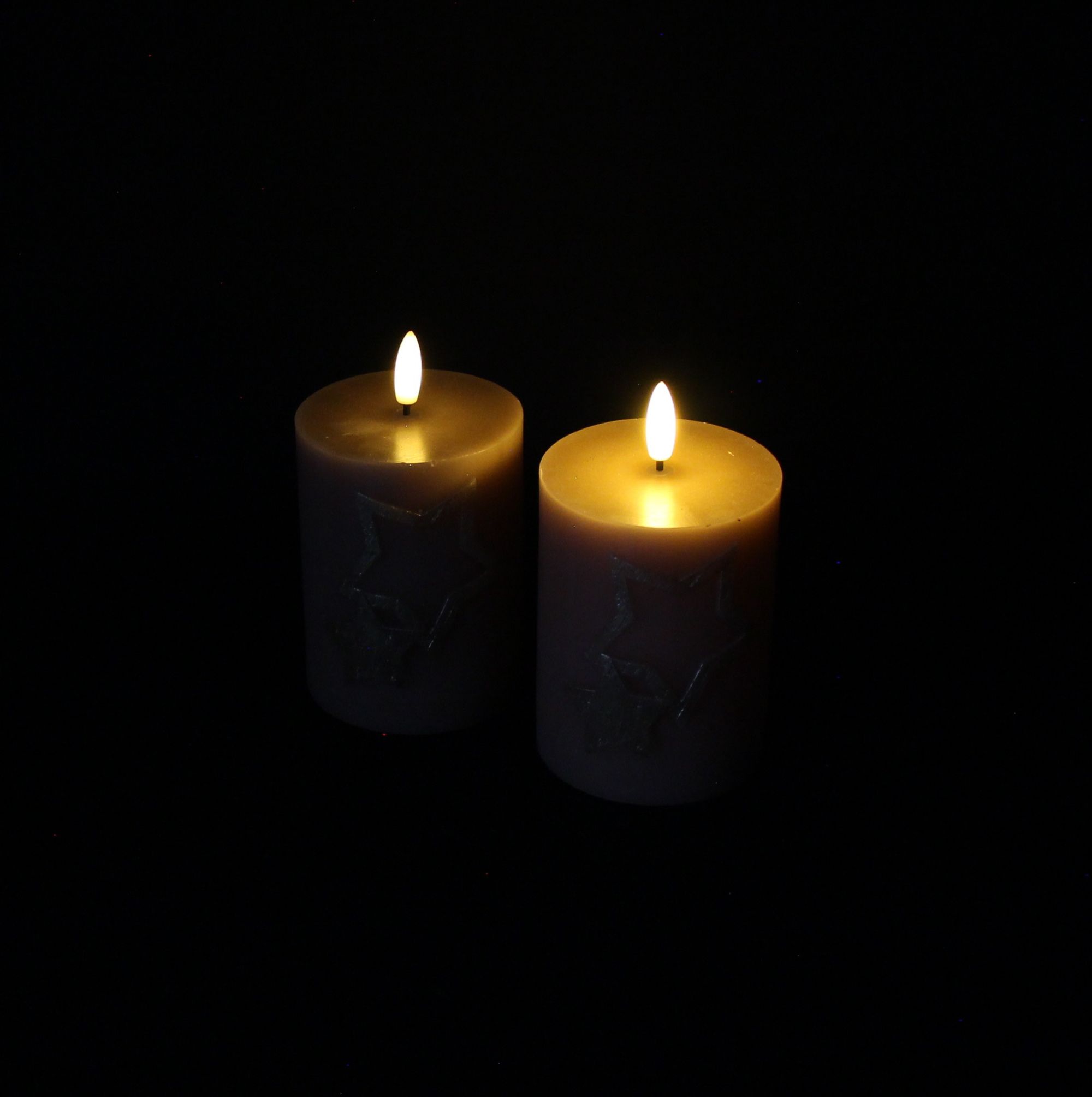 LED-Kerze "Sterne", beige, 2er Set im Frank Flechtwaren Online Shop für Weihnachten kaufen LED-Kerze "Sterne", beige, 2er Set im Frank Flechtwaren Online Shop für Weihnachten kaufen