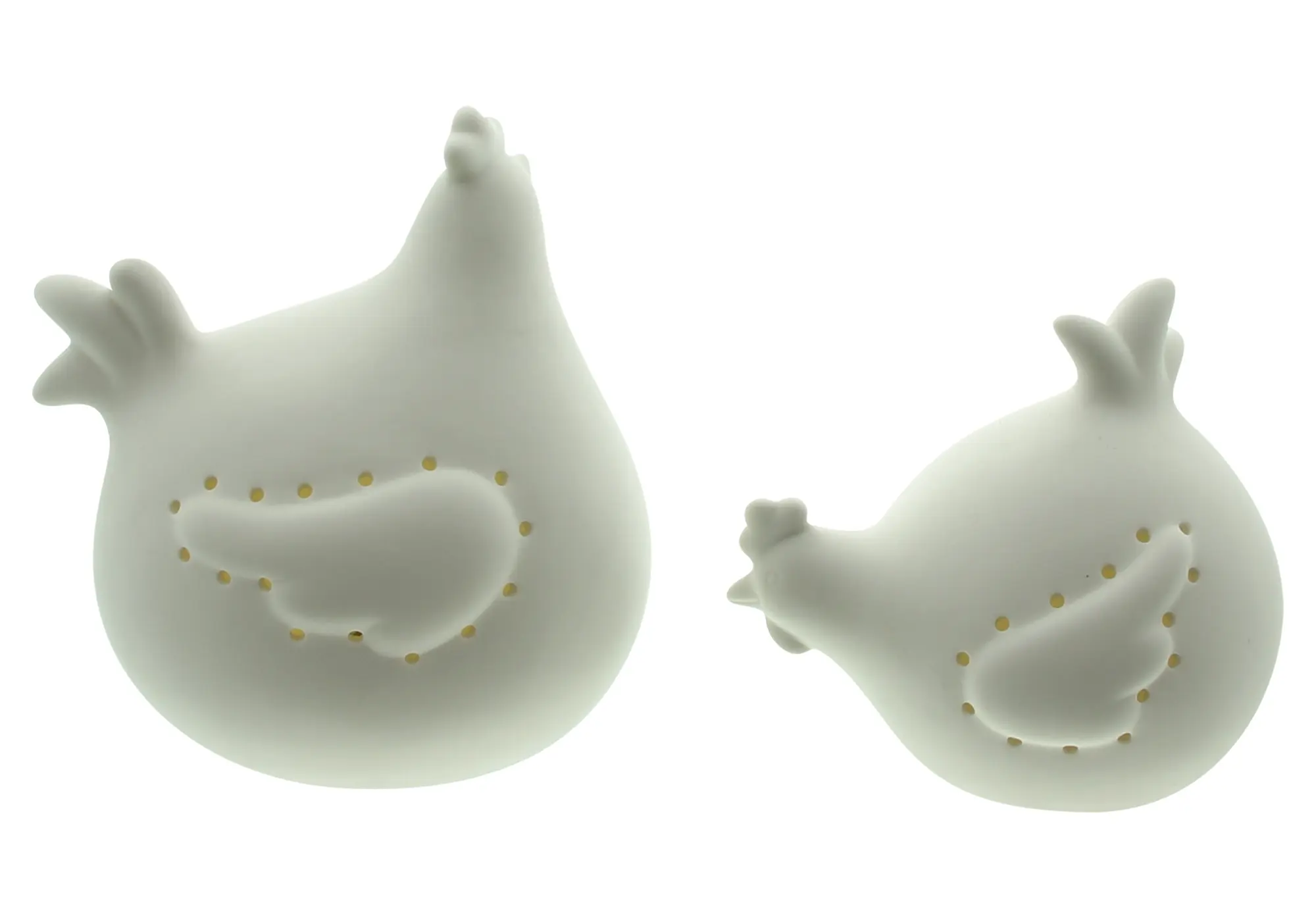 LED-Huhn "White", 2er Set  im Frank Flechtwaren Online Shop für Ostern kaufen