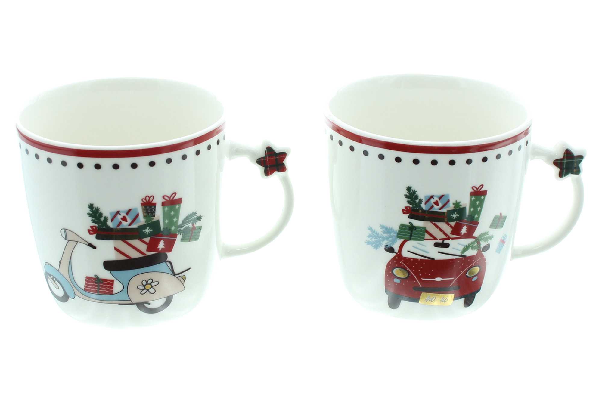 Tasse "Weihnachtstour", 2er Set  im Frank Flechtwaren Online Shop für Weihnachten kaufen