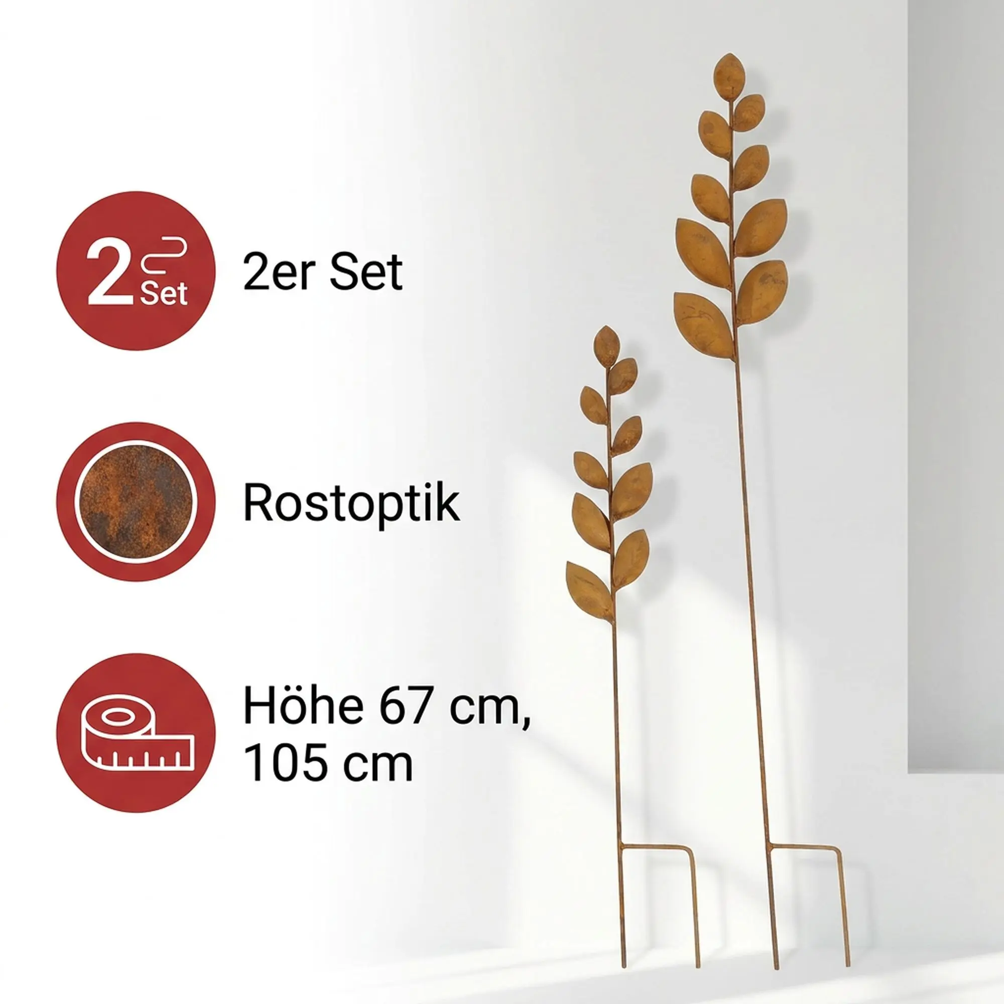 Gartenstecker "Plant", 2er Set  im Frank Flechtwaren Online Shop für Jubiläumsartikel-Garten kaufen