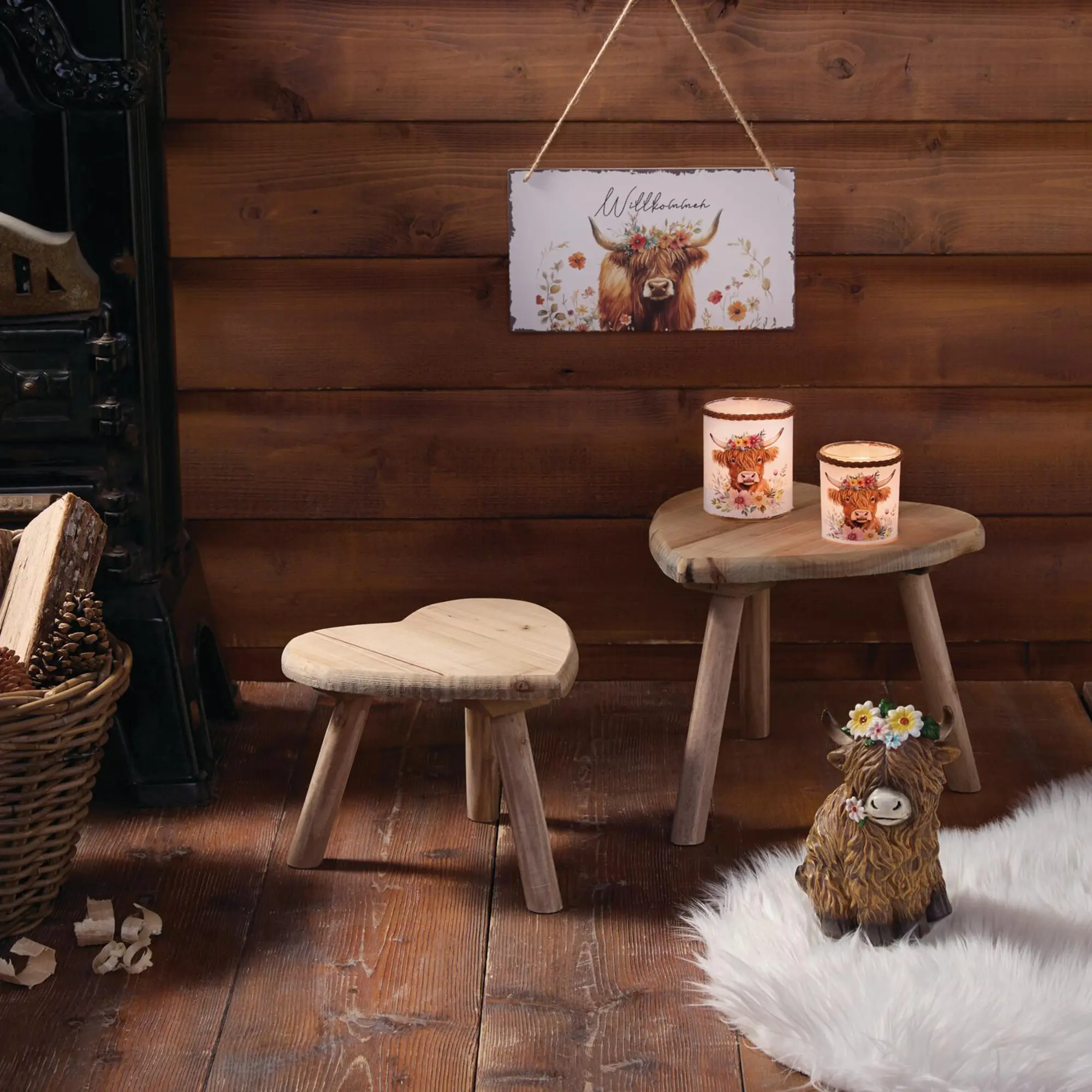 Windlicht "Stier mit Blumenkranz", 2er Set  im Frank Flechtwaren Online Shop für Gerade eingetroffen kaufen