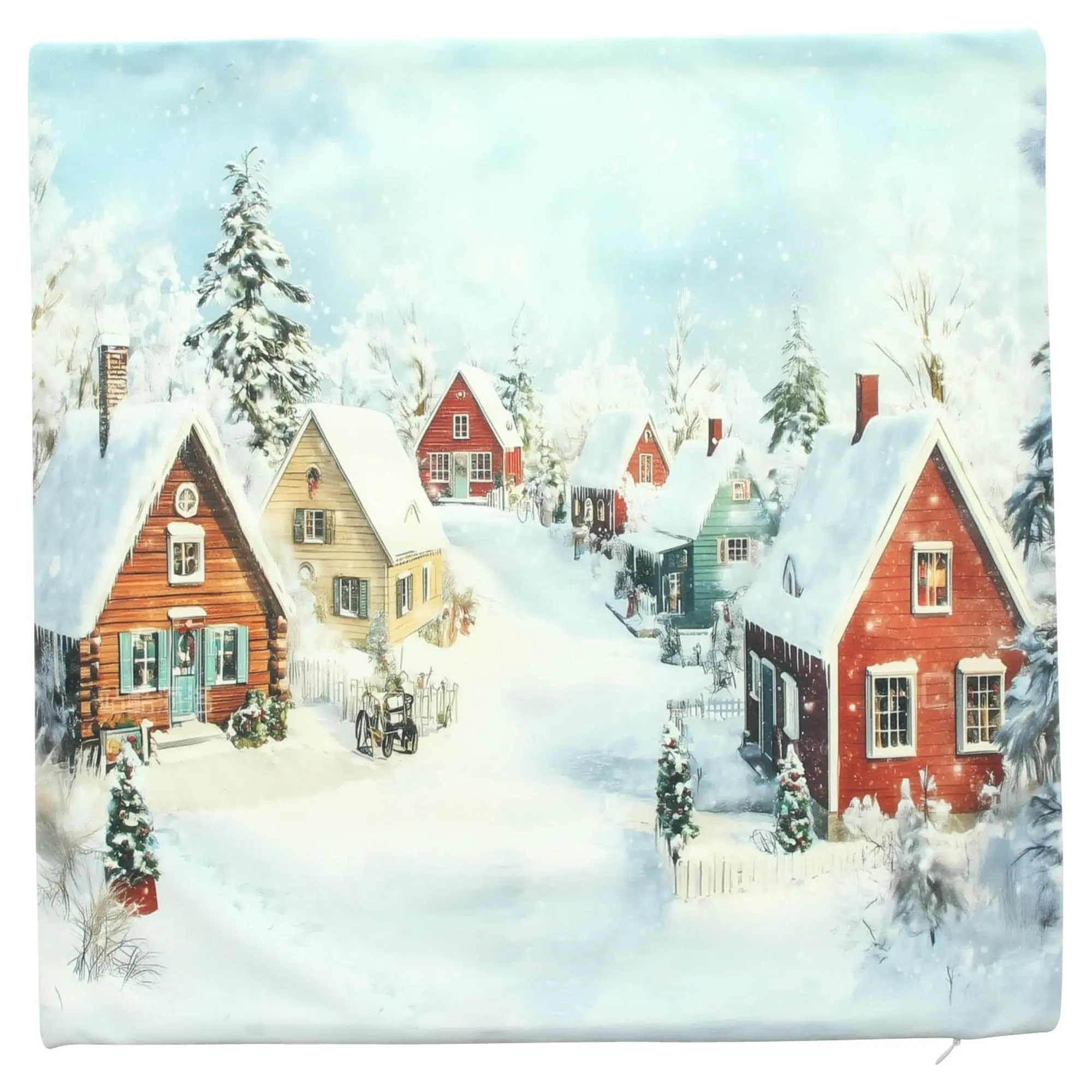 Kissenhülle "Winterdorf"  im Frank Flechtwaren Online Shop für Weihnachtliche Kissen &amp; Kissenhüllen kaufen
