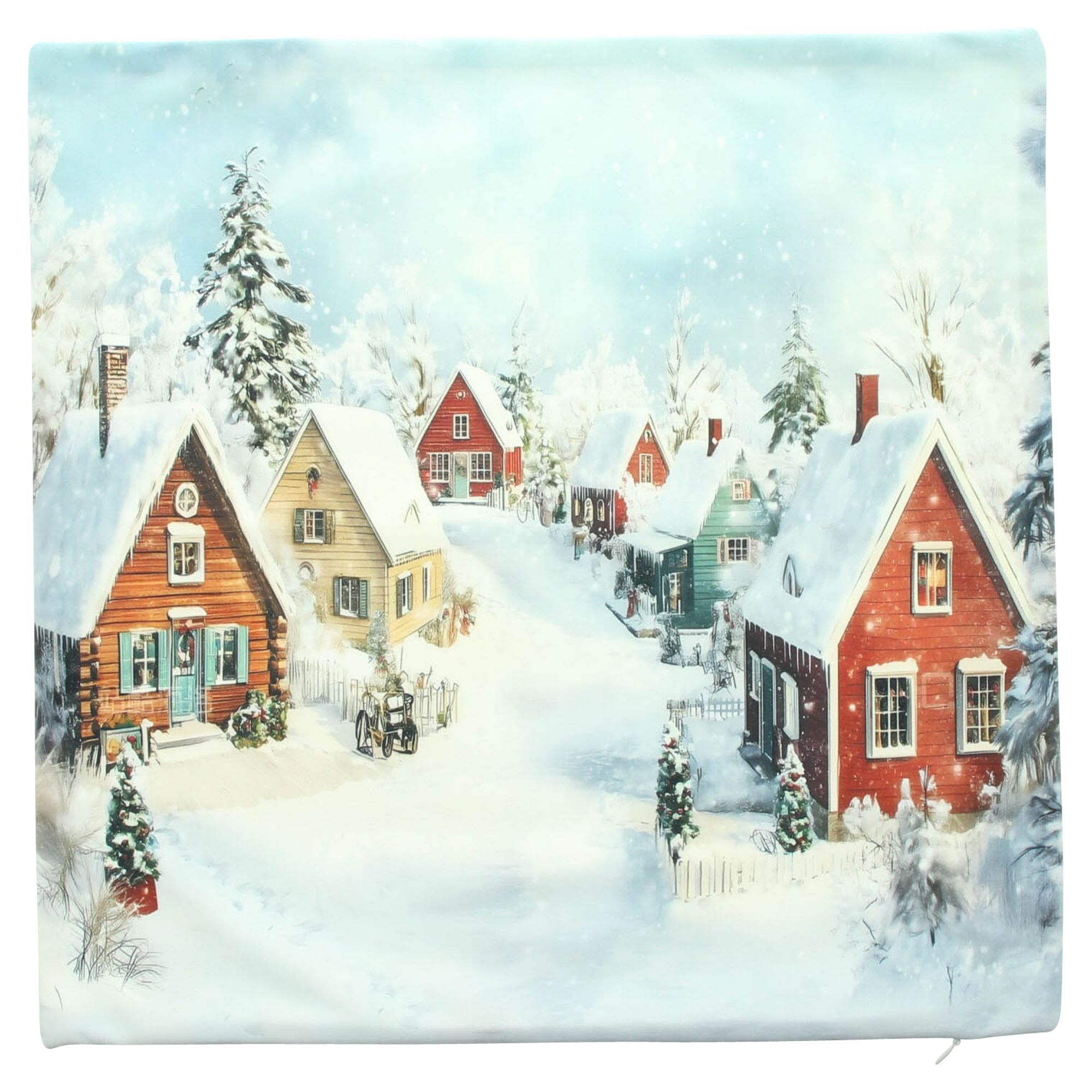 Kissenhülle "Winterdorf"  im Frank Flechtwaren Online Shop für Weihnachtliche Kissen &amp; Kissenhüllen kaufen