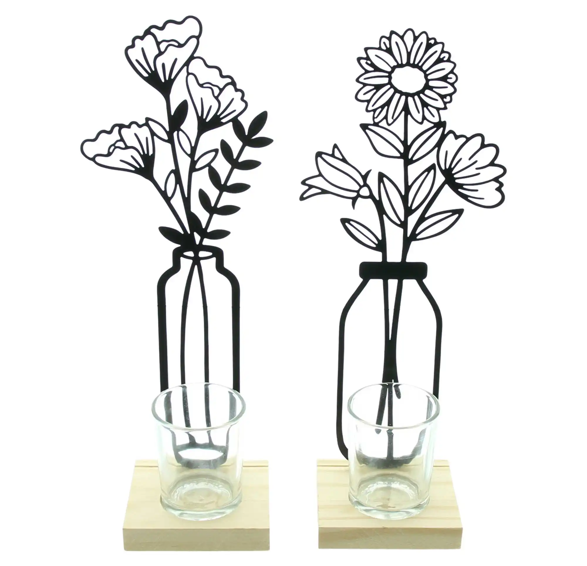 Teelichthalter "Metallblumen", 2er Set  im Frank Flechtwaren Online Shop für Ostern kaufen
